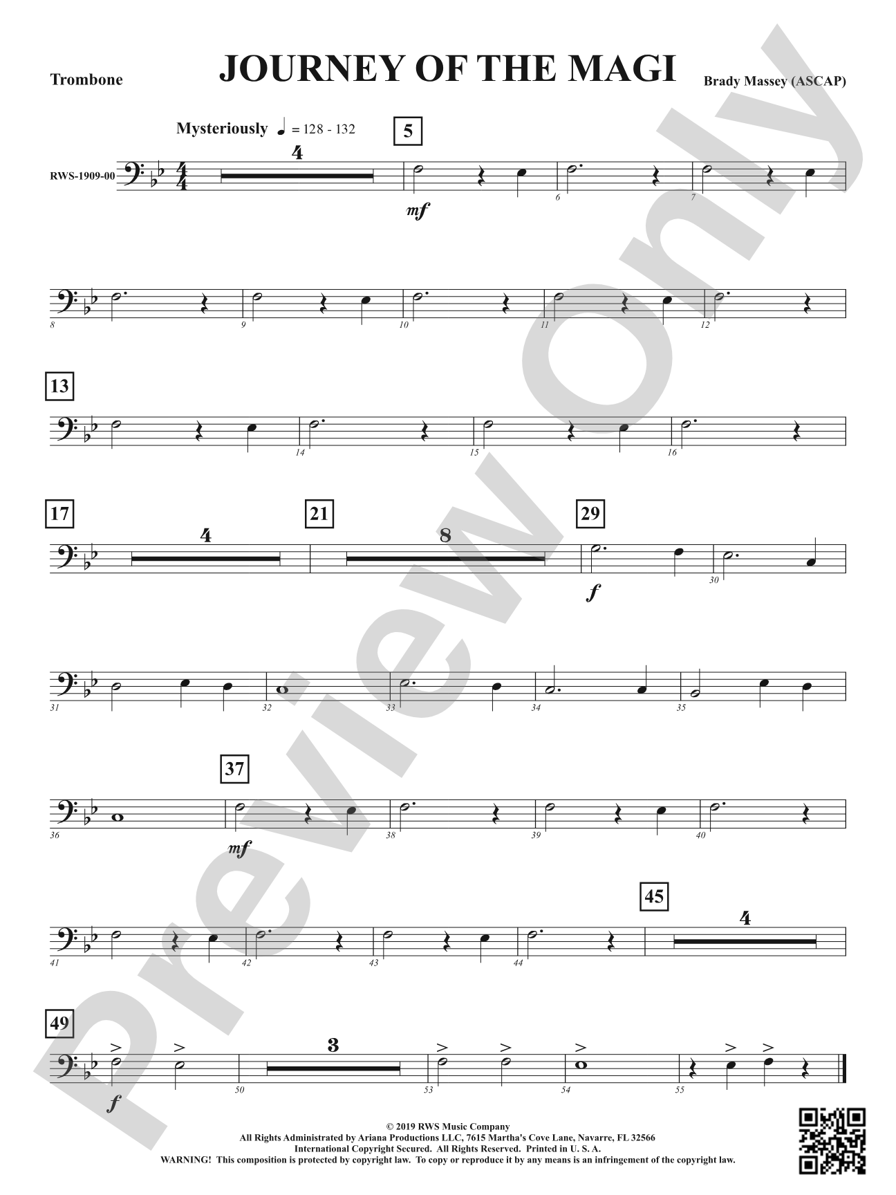 Journey of the Magi: 1st Trombone