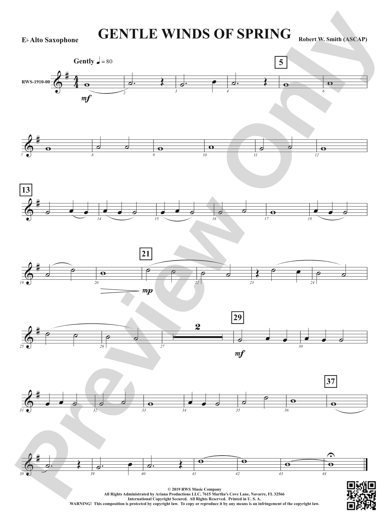 Gentle Winds of Spring: 1st E-flat Alto Saxophone