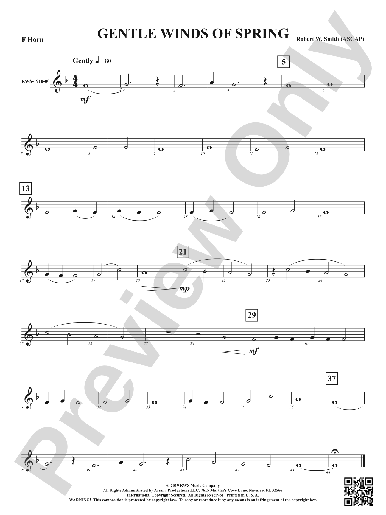 Gentle Winds of Spring: 1st F Horn