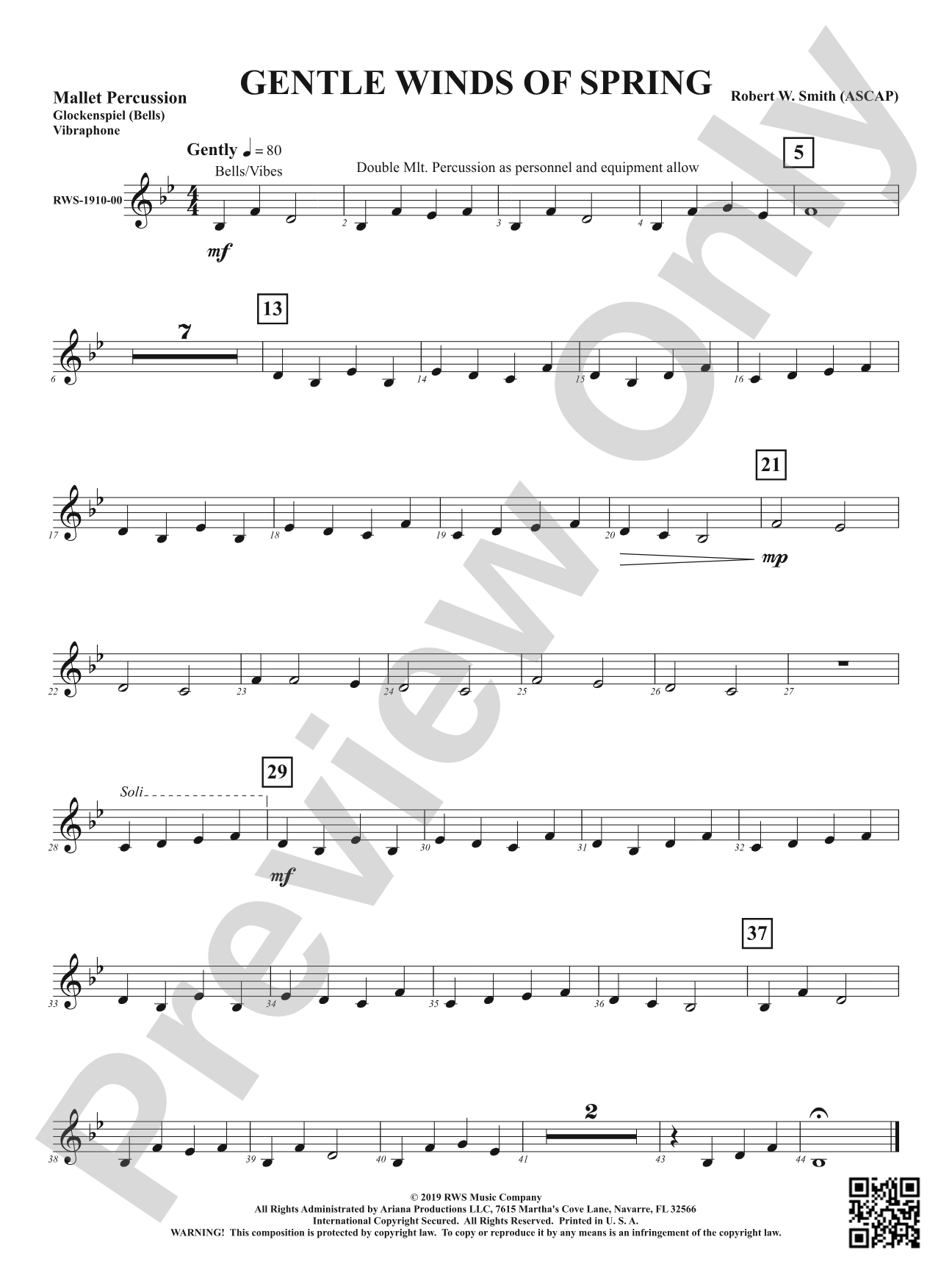 Gentle Winds of Spring: 1st Mallet Percussion
