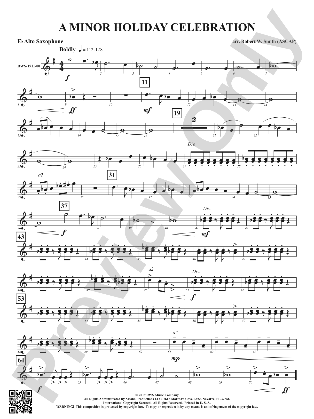 A Minor Holiday Celebration: 1st E-flat Alto Saxophone