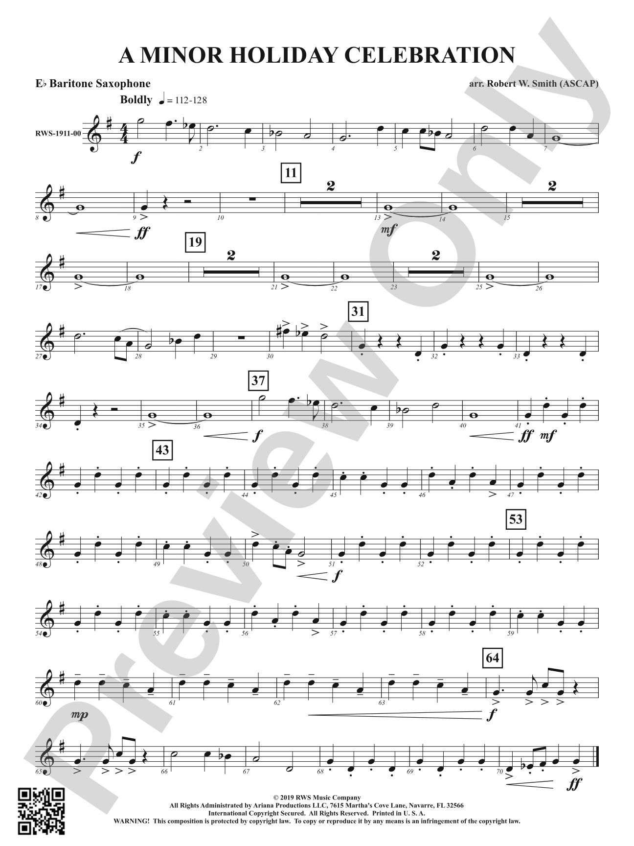 A Minor Holiday Celebration: E-flat Baritone Saxophone