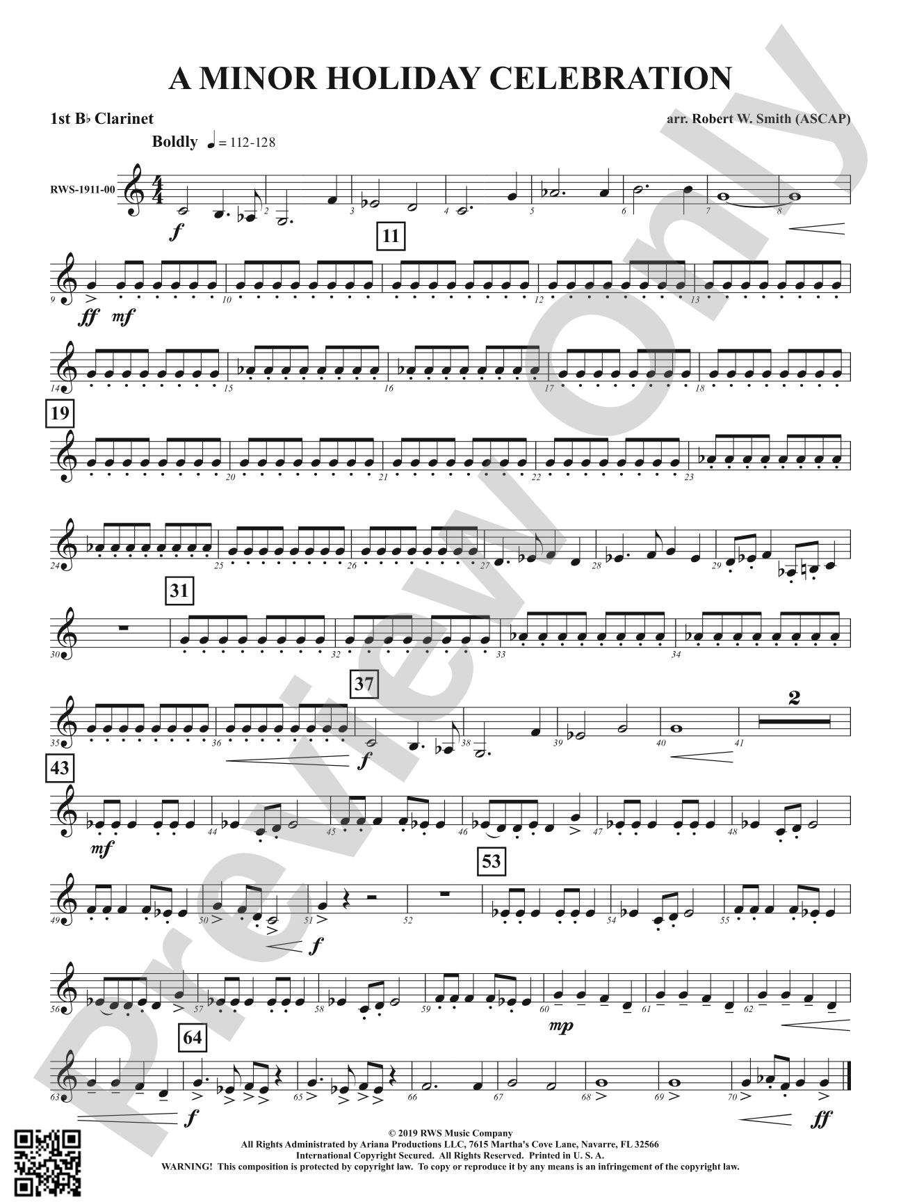 A Minor Holiday Celebration: 1st B-flat Clarinet