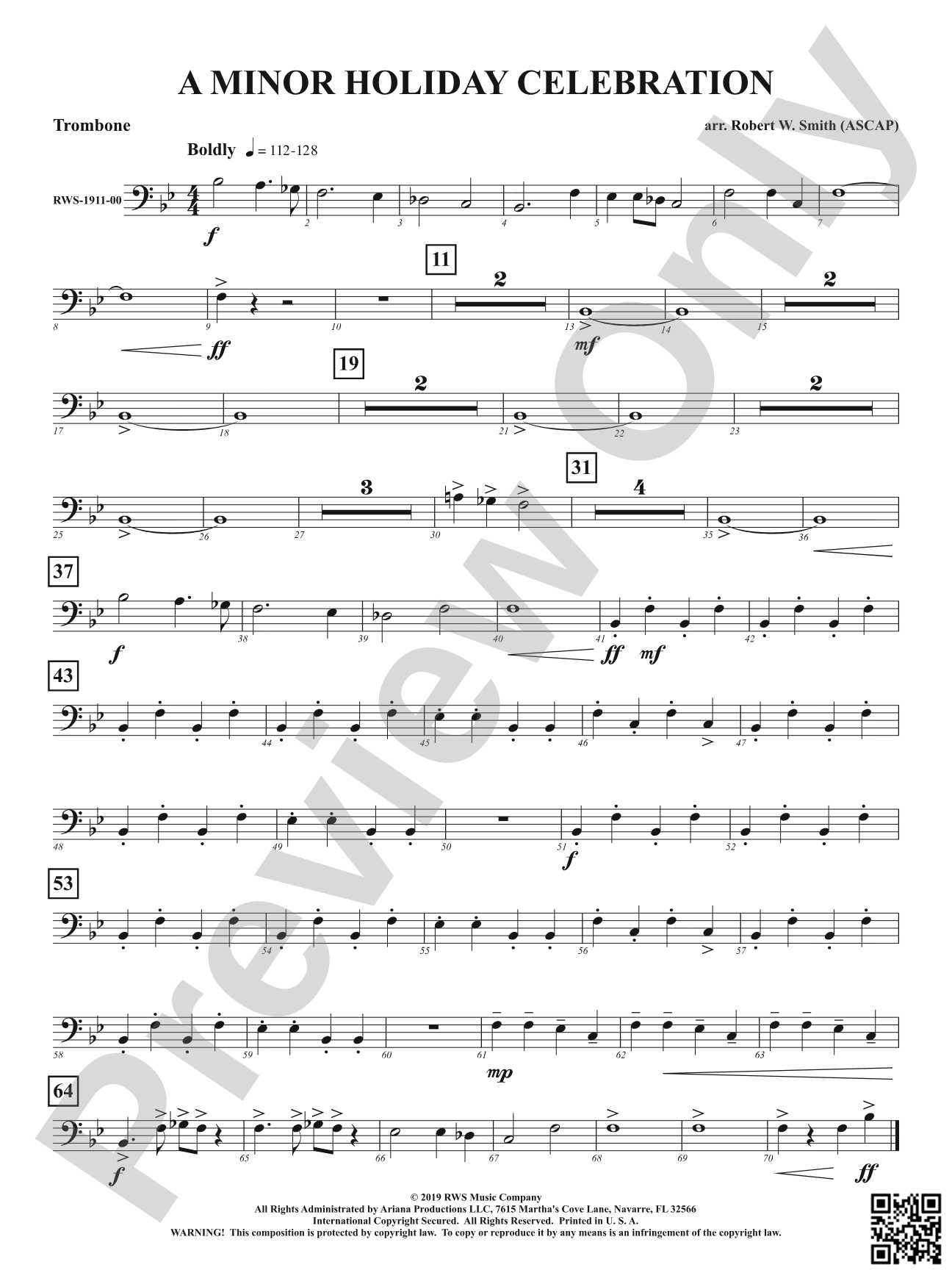 A Minor Holiday Celebration: 1st Trombone