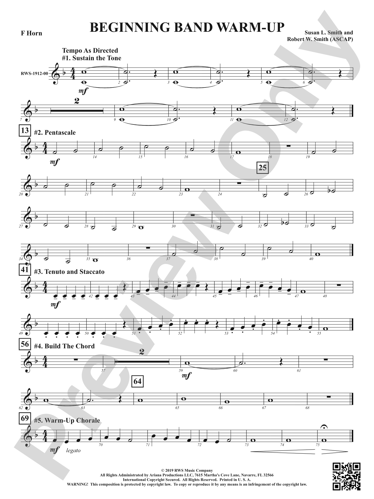 Beginning Band Warm-Up: 1st F Horn