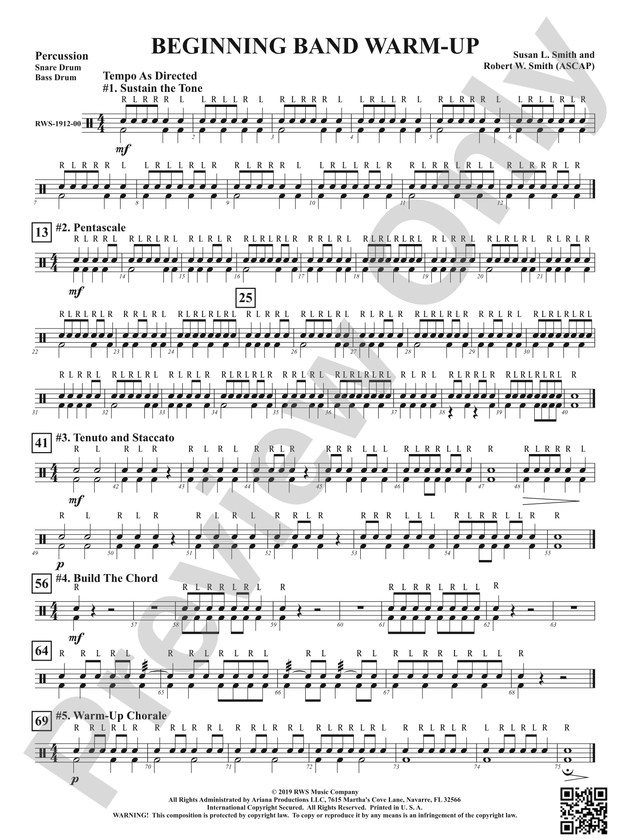 Beginning Band Warm-Up: 1st Percussion