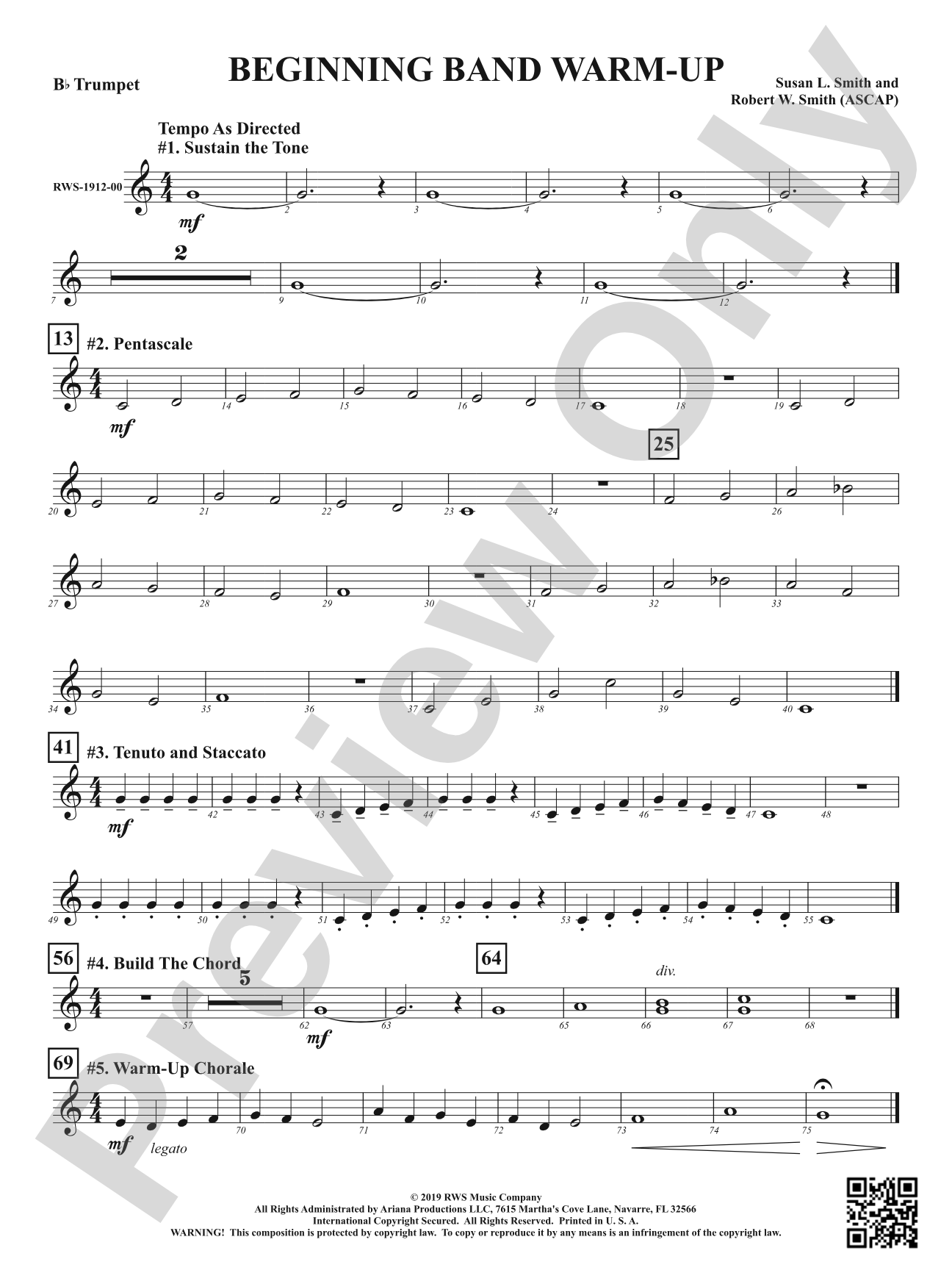 Beginning Band Warm-Up: 1st B-flat Trumpet