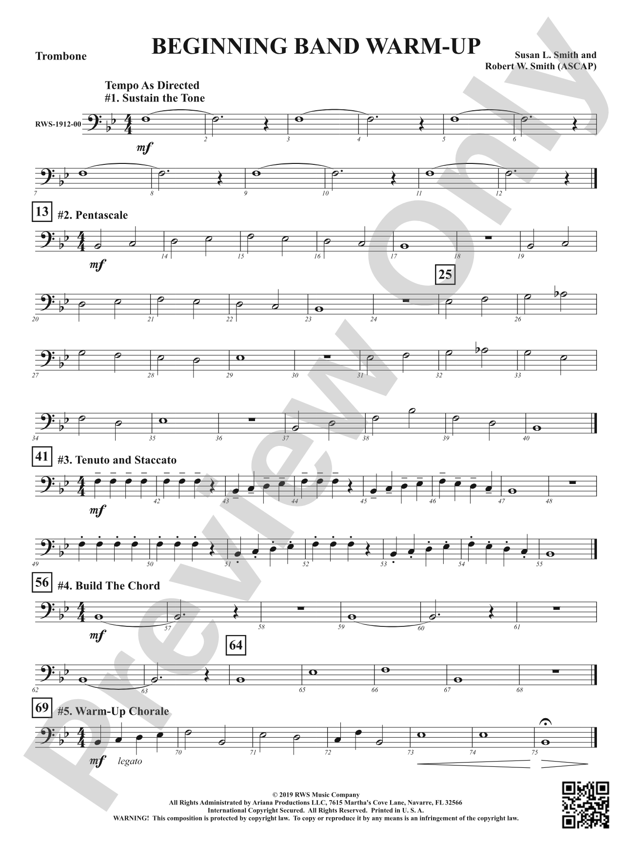 Beginning Band Warm-Up: 1st Trombone