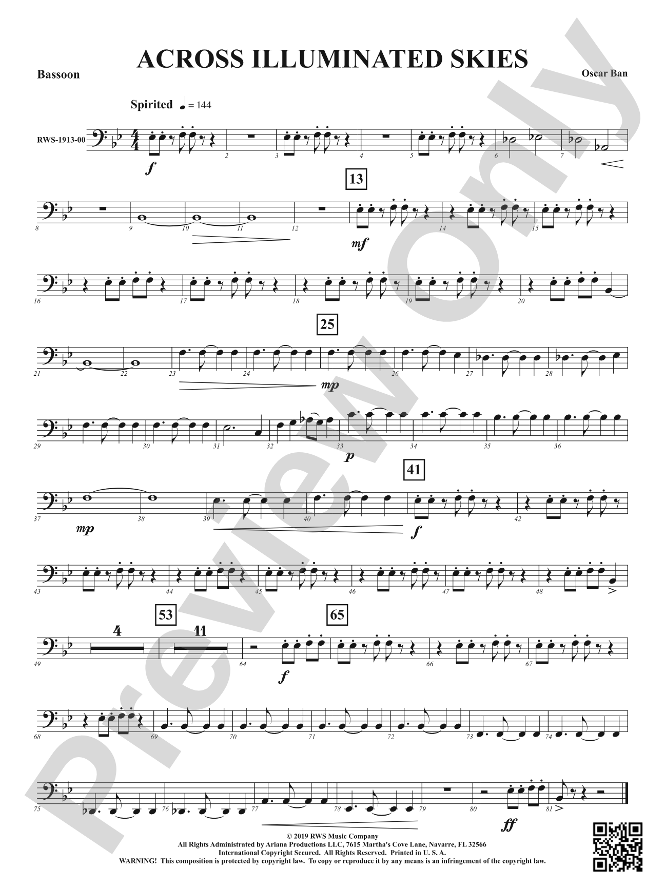 Across Illuminated Skies: Bassoon