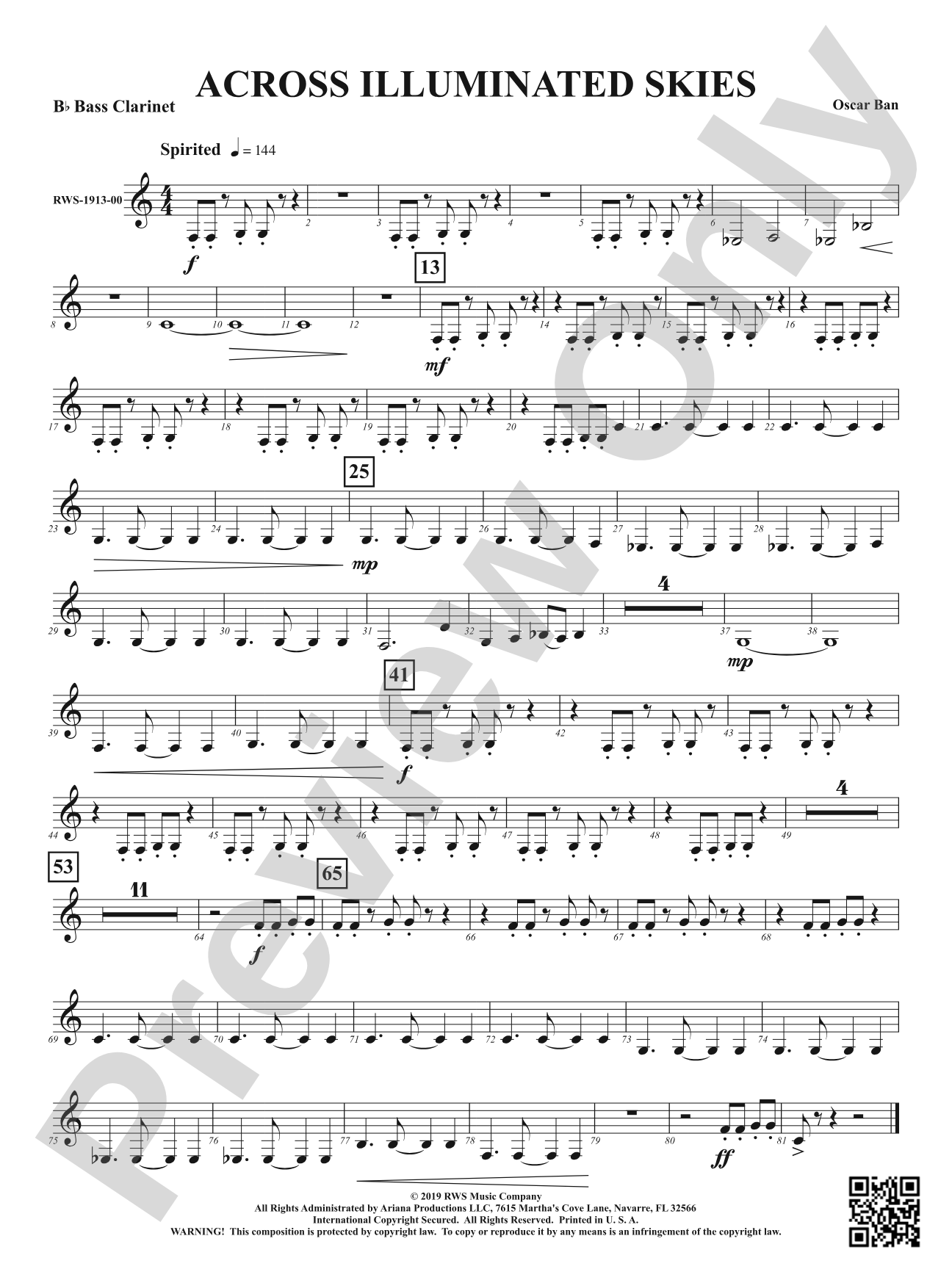 Across Illuminated Skies: B-flat Bass Clarinet