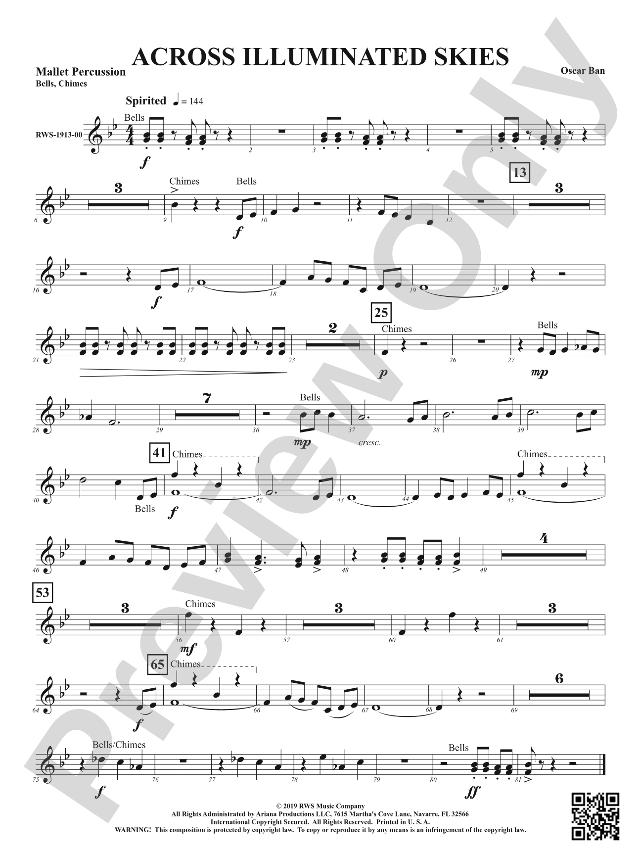 Across Illuminated Skies: 1st Mallet Percussion