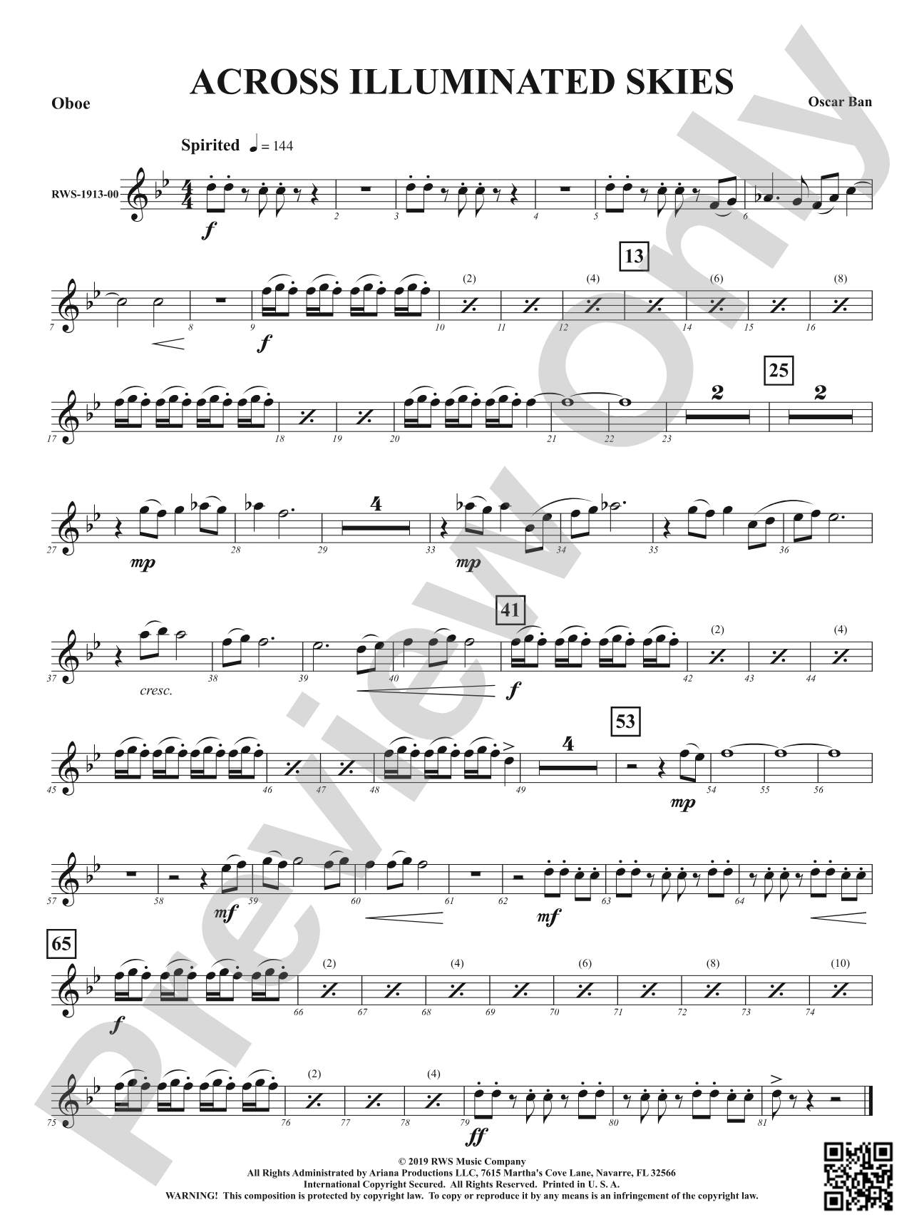 Across Illuminated Skies: Oboe