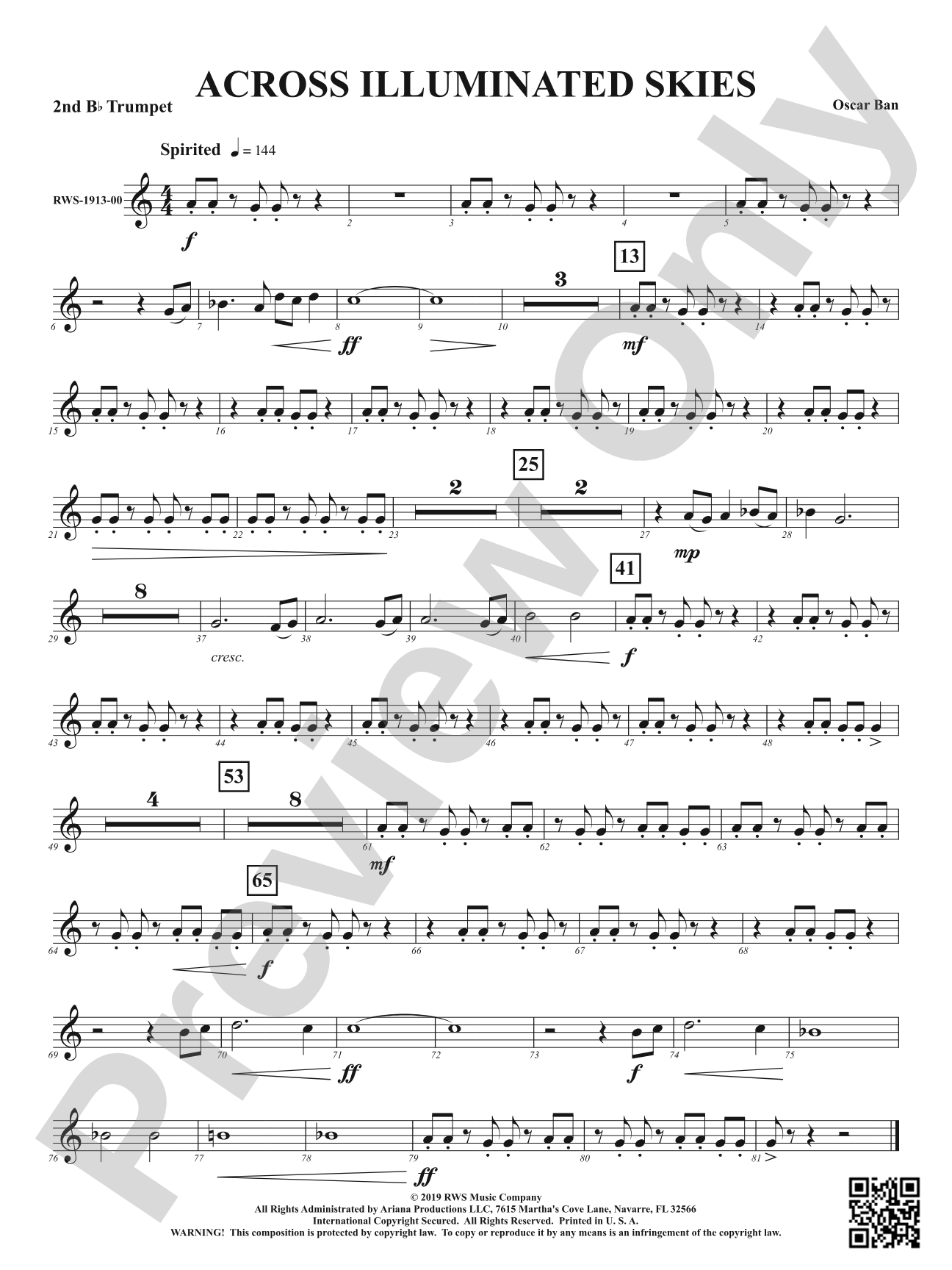 Across Illuminated Skies: 2nd B-flat Trumpet