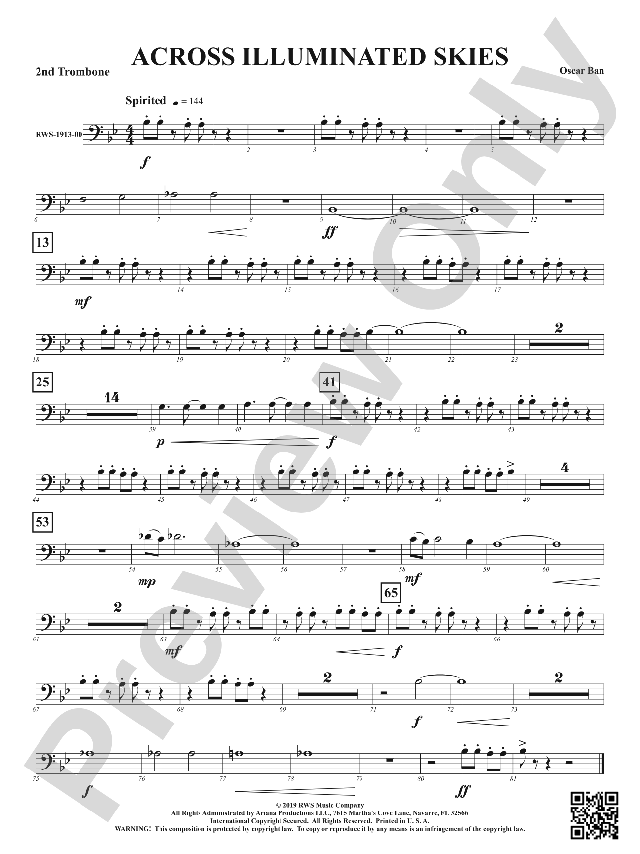 Across Illuminated Skies: 2nd Trombone