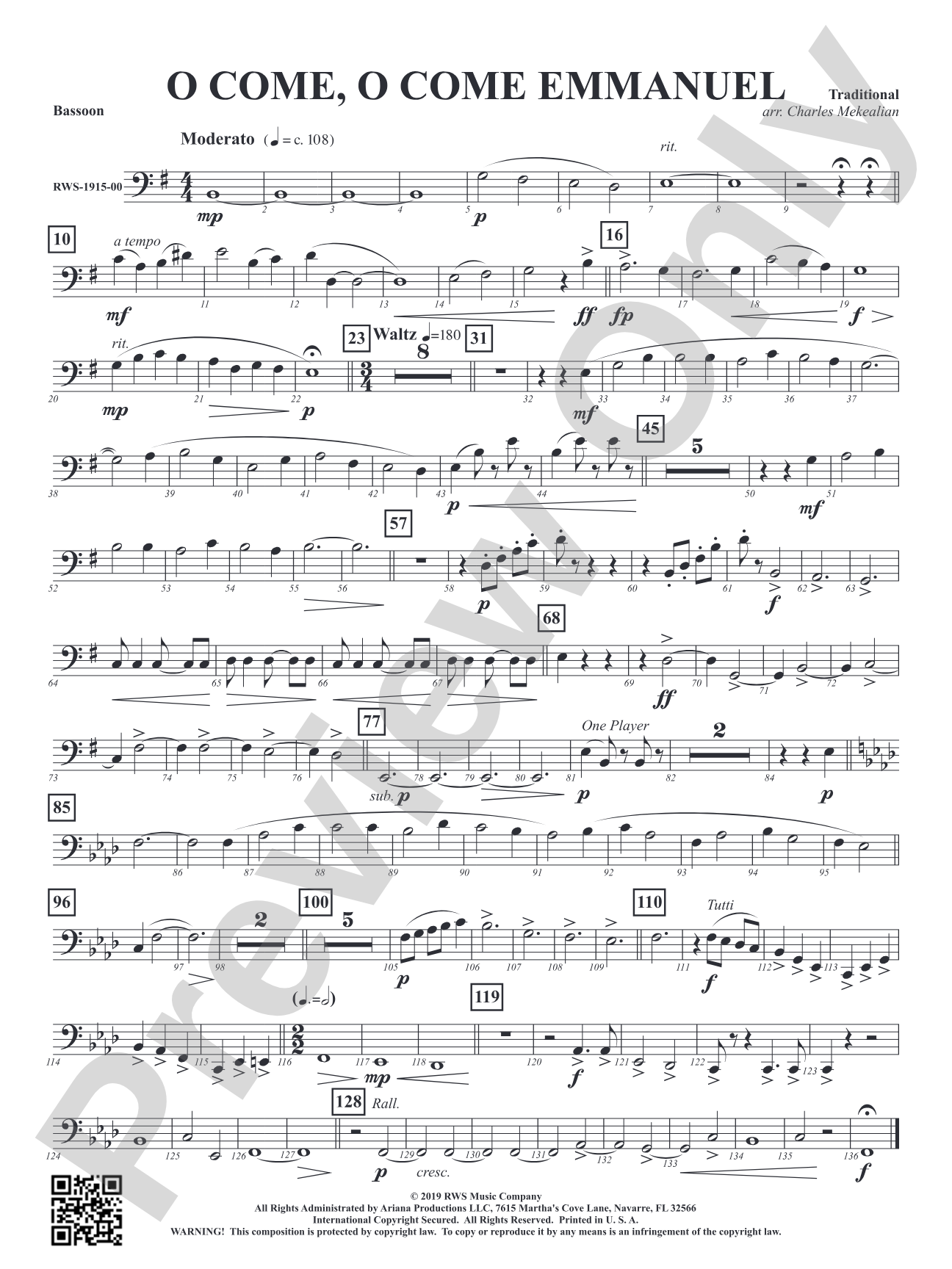 O Come, O Come Emmanuel: Bassoon