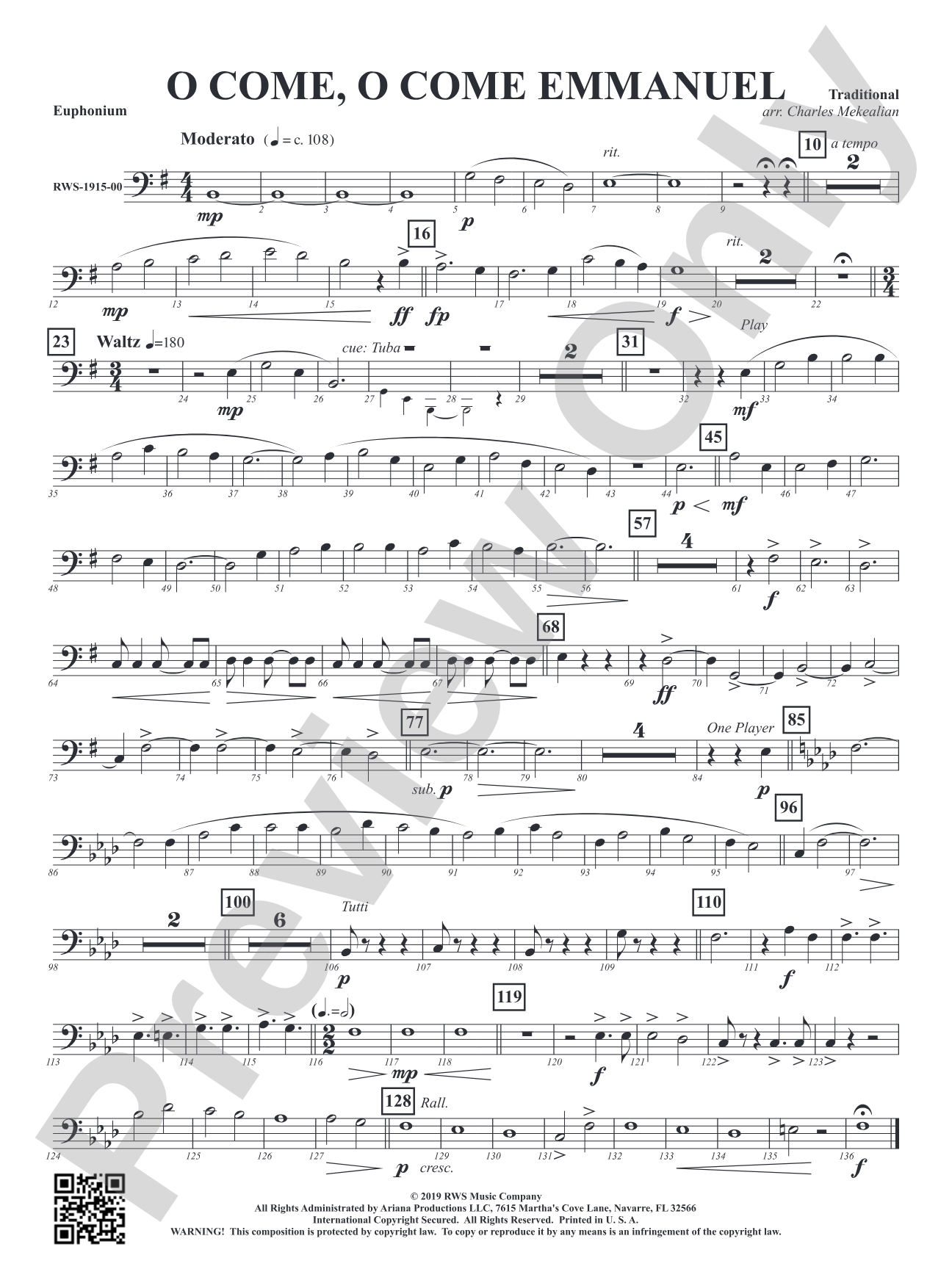 O Come, O Come Emmanuel: Baritone B.C.