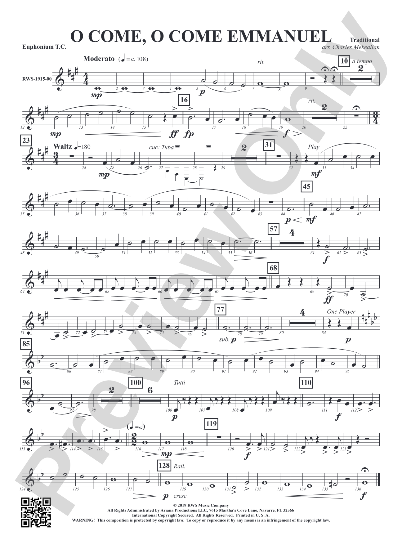 O Come, O Come Emmanuel: Baritone T.C.