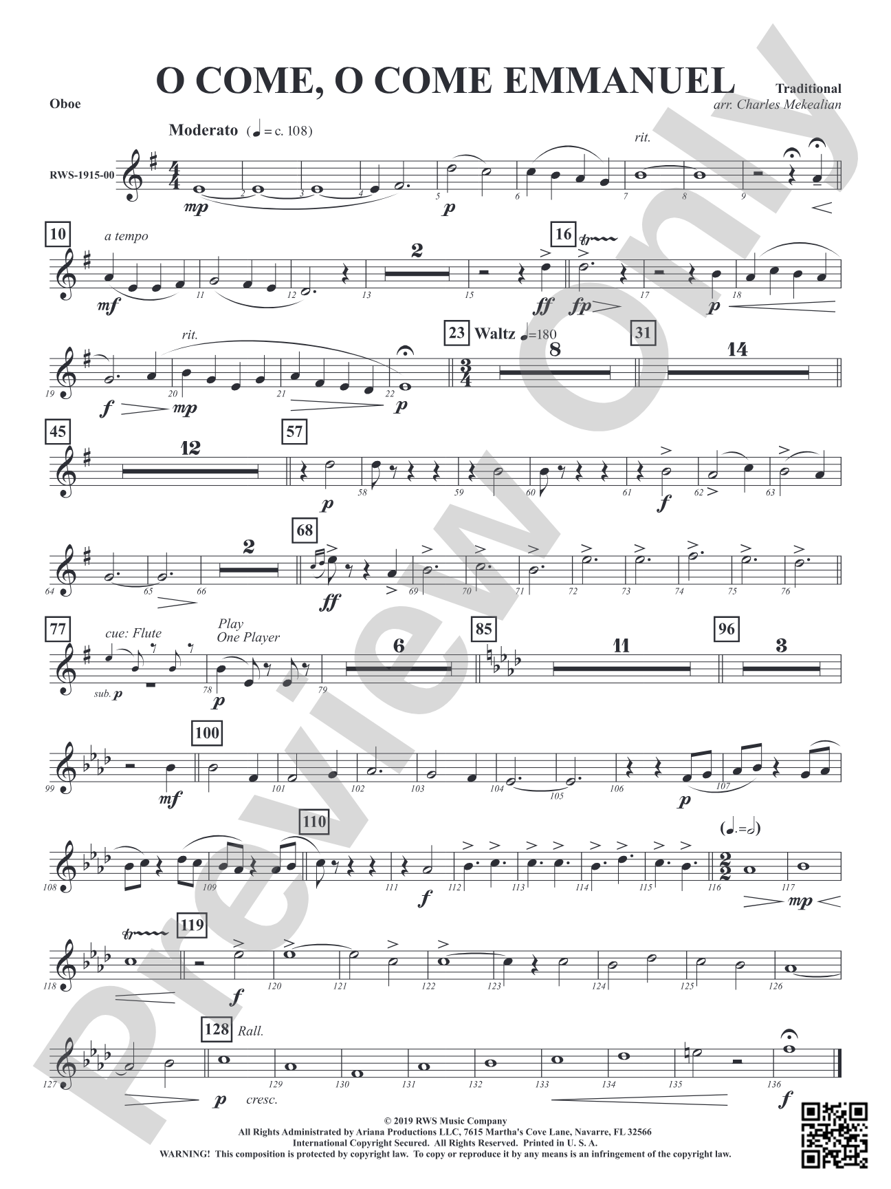 O Come, O Come Emmanuel: Oboe