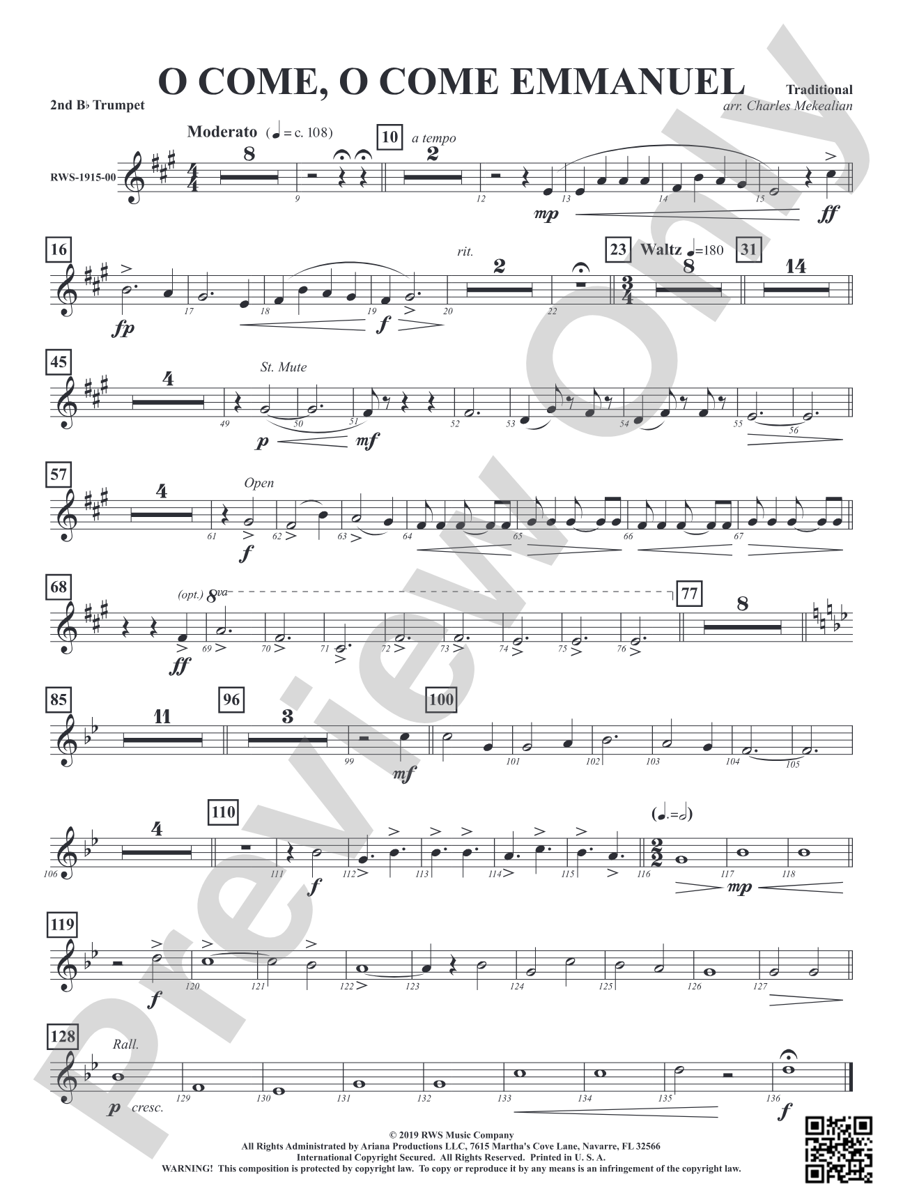 O Come, O Come Emmanuel: 2nd B-flat Trumpet