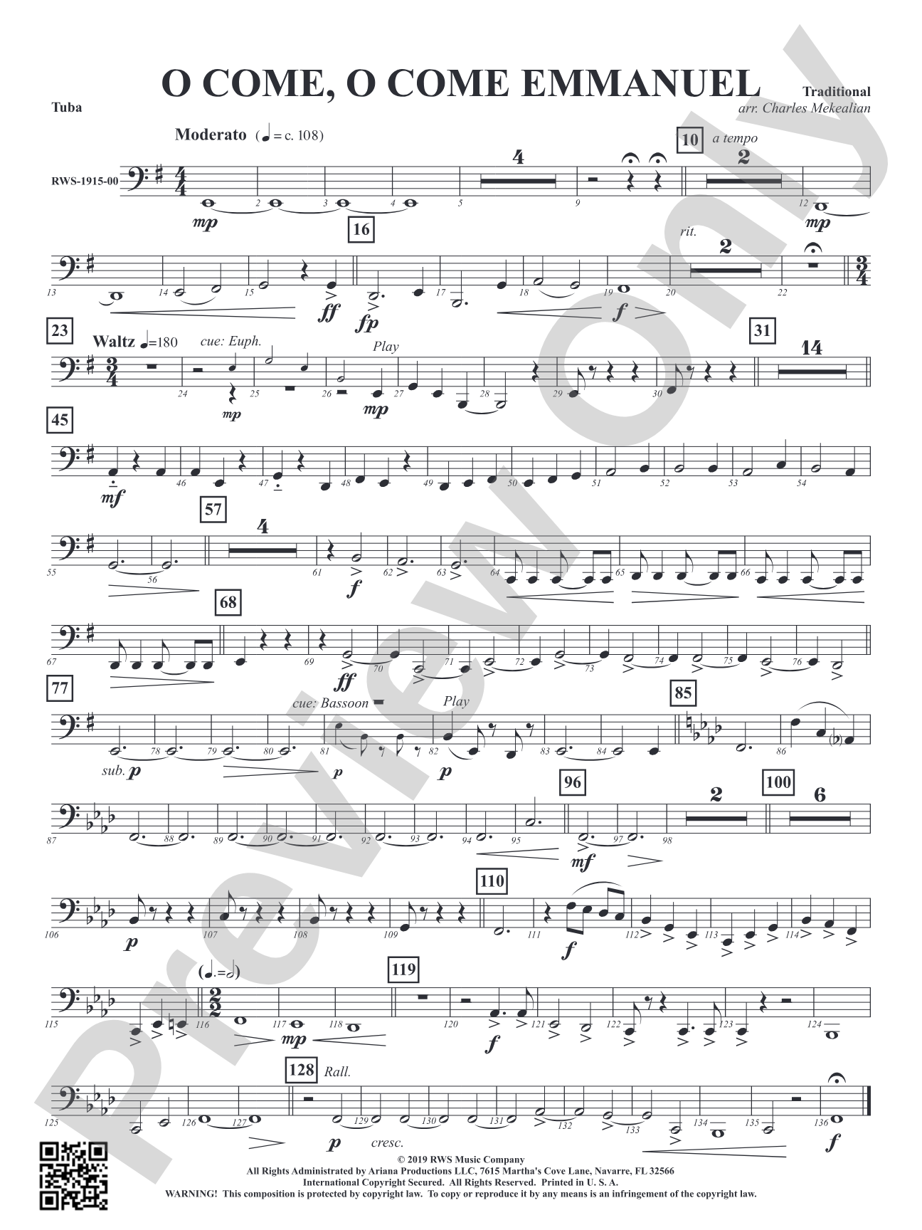 O Come, O Come Emmanuel: Tuba