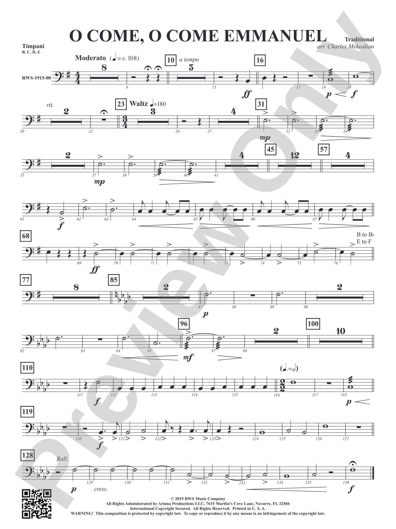 O Come, O Come Emmanuel: Timpani