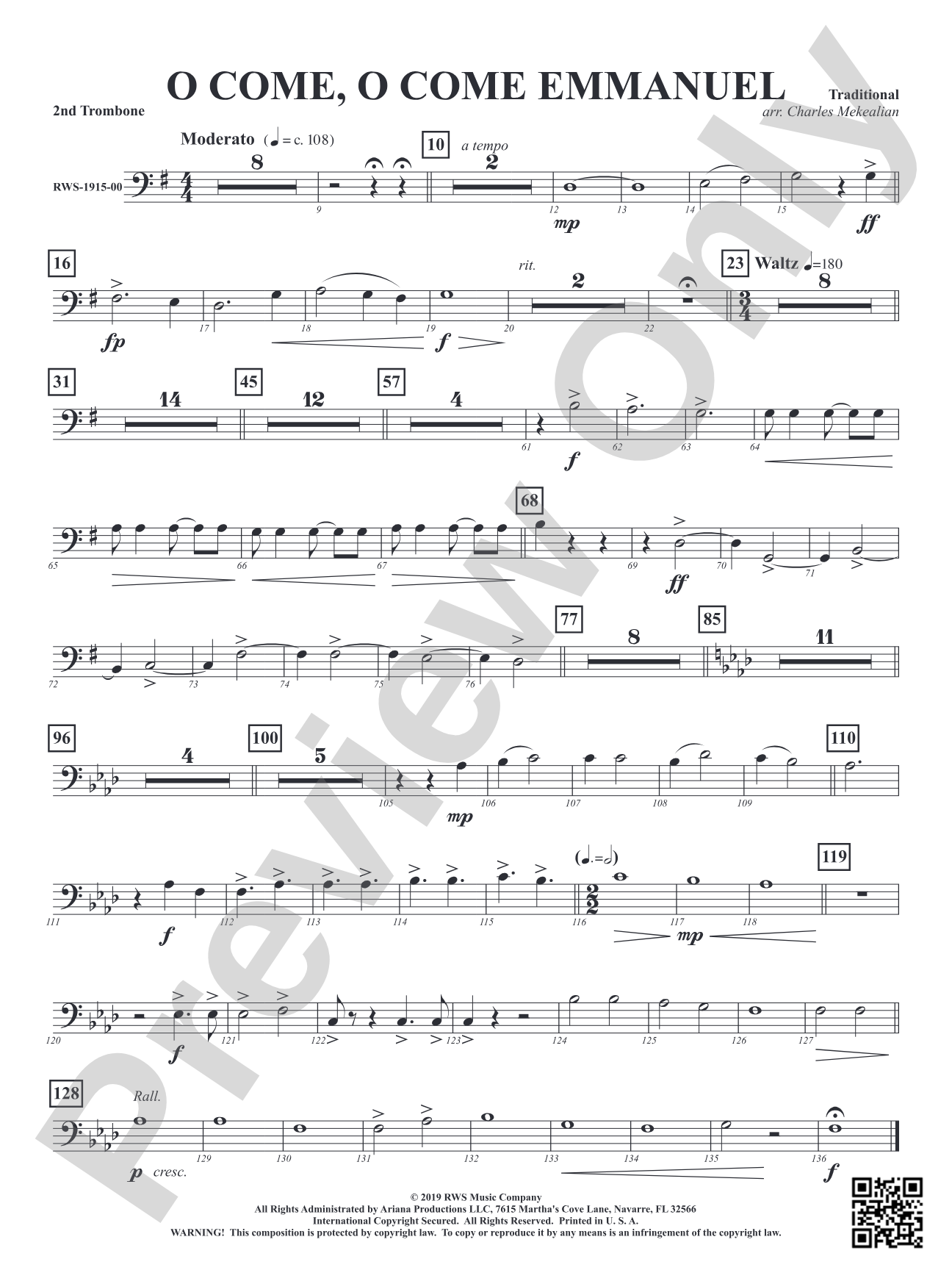O Come, O Come Emmanuel: 2nd Trombone
