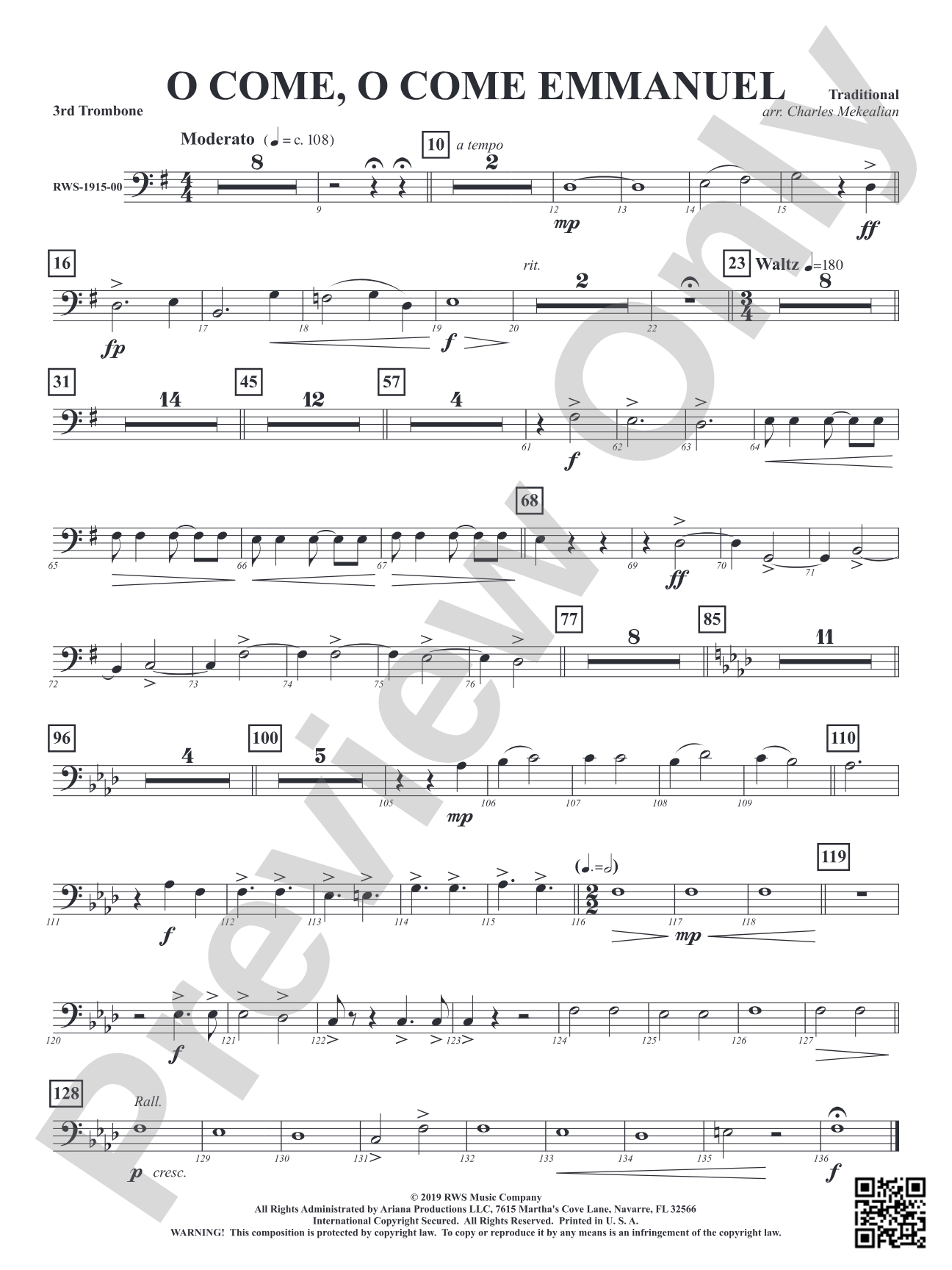 O Come, O Come Emmanuel: 3rd Trombone