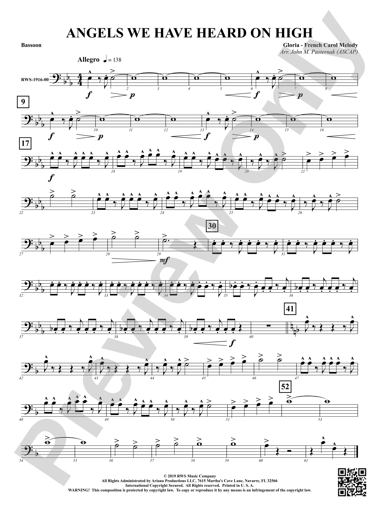 Angels We Have Heard On High: Bassoon