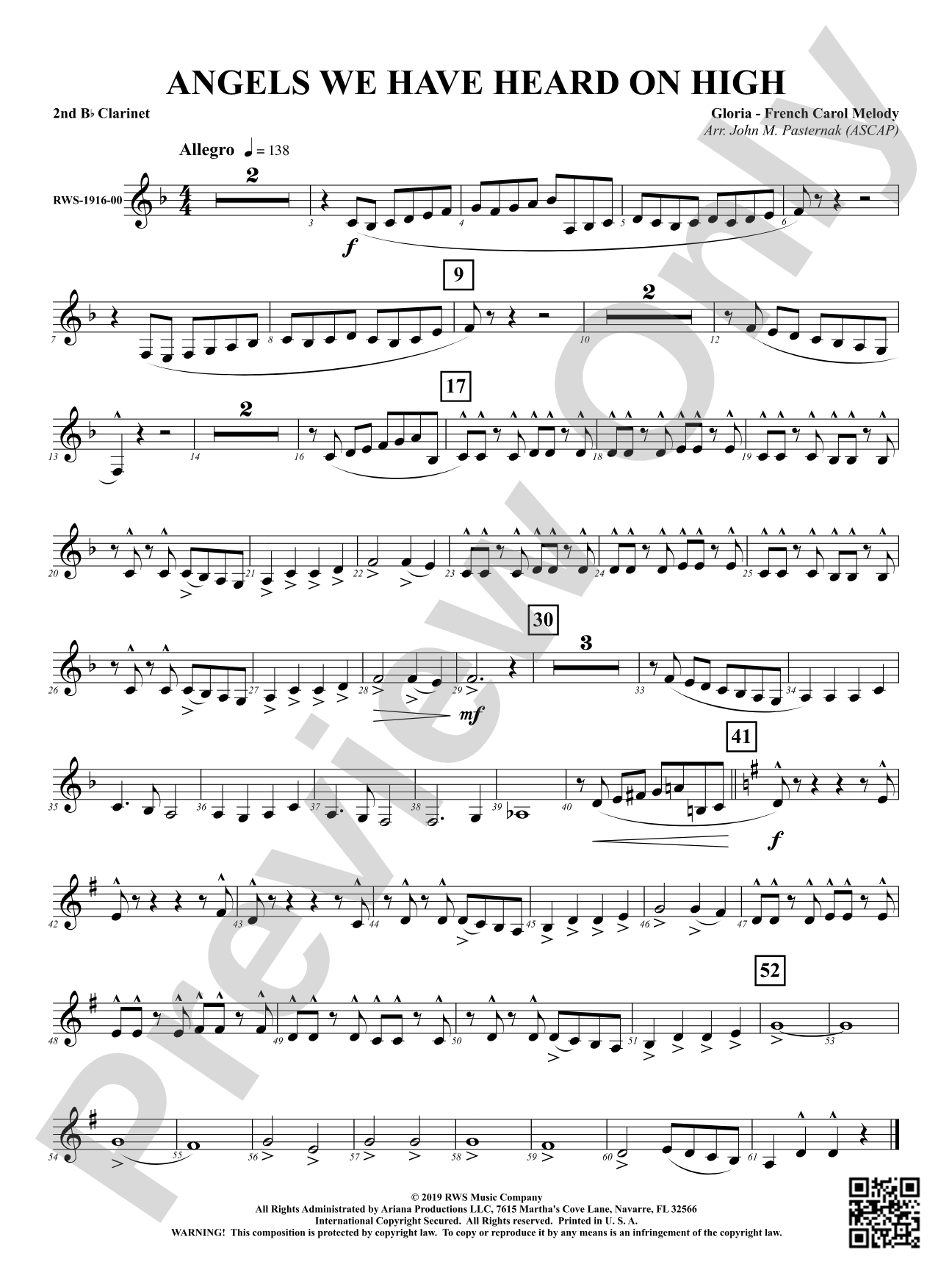 Angels We Have Heard On High: 2nd B-flat Clarinet