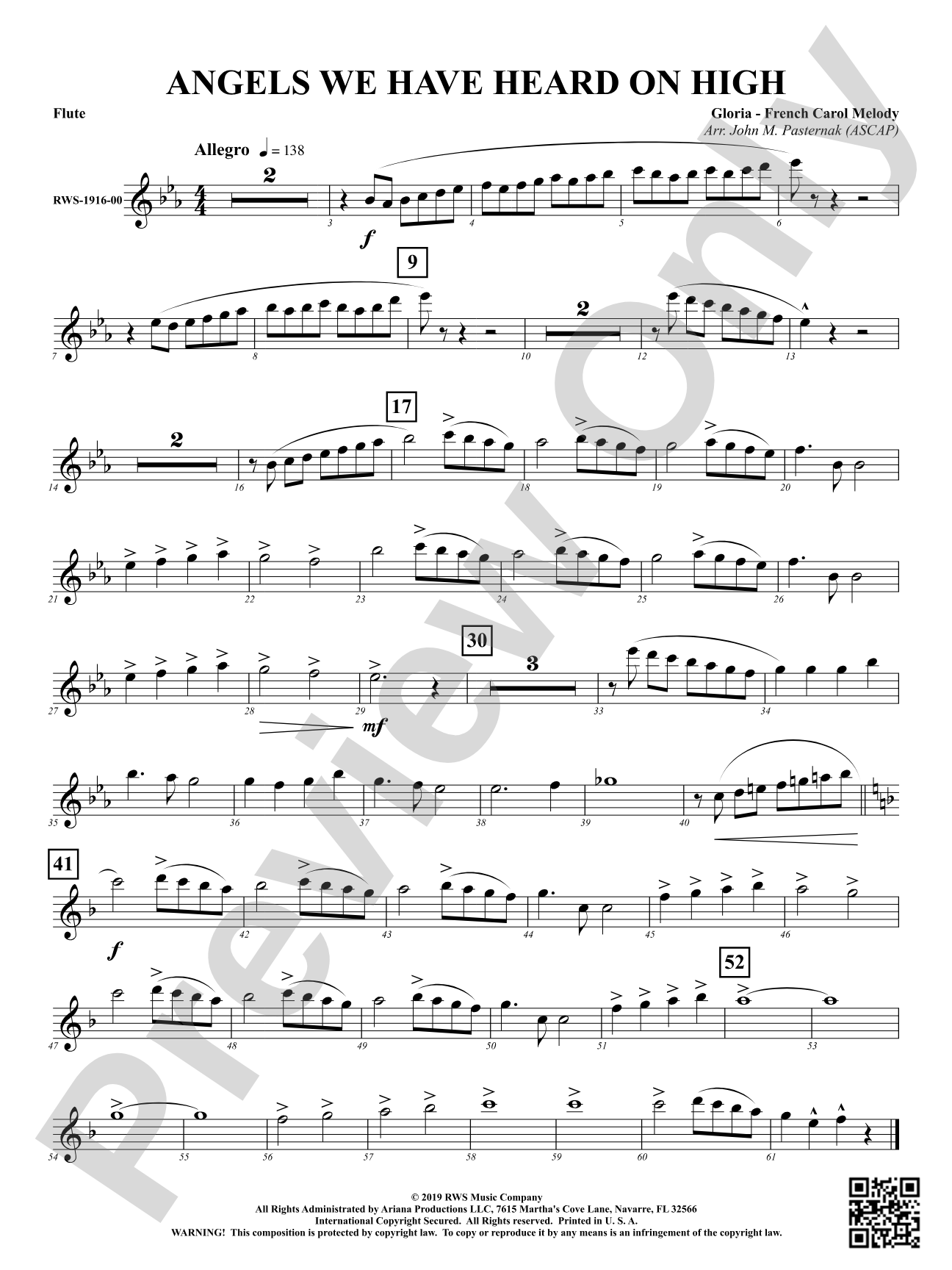 Angels We Have Heard On High: 1st Flute