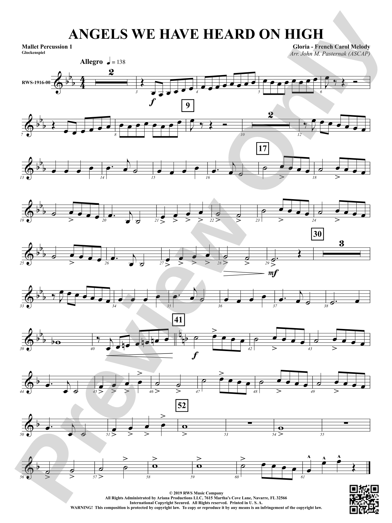 Angels We Have Heard On High: 1st Mallet Percussion