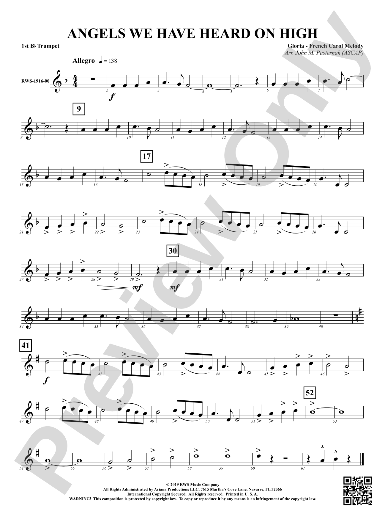 Angels We Have Heard On High: 1st B-flat Trumpet