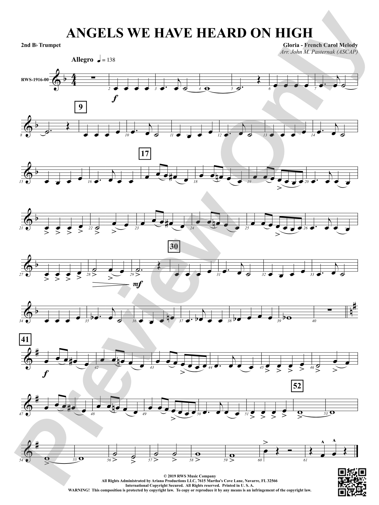 Angels We Have Heard On High: 2nd B-flat Trumpet