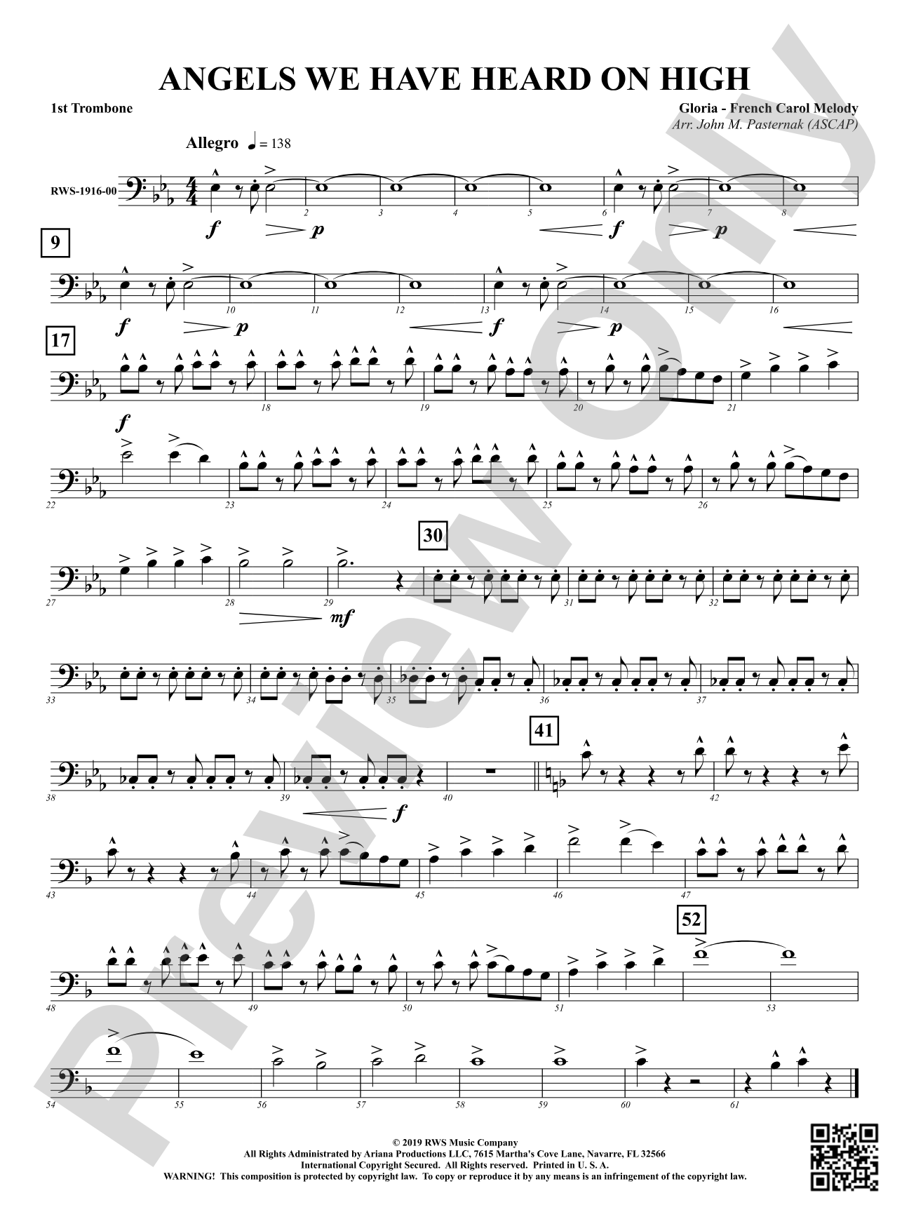 Angels We Have Heard On High: 1st Trombone