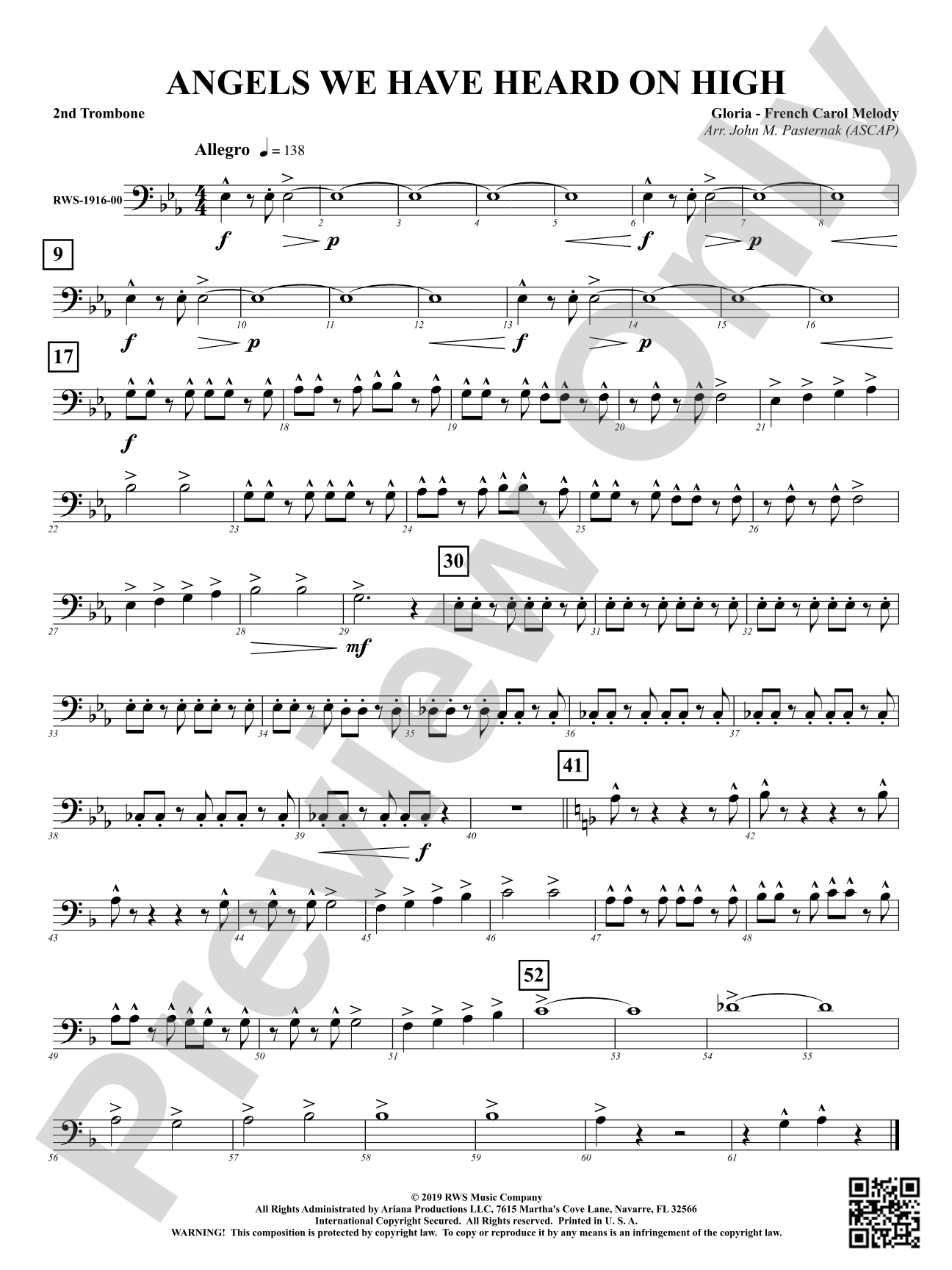 Angels We Have Heard On High: 2nd Trombone