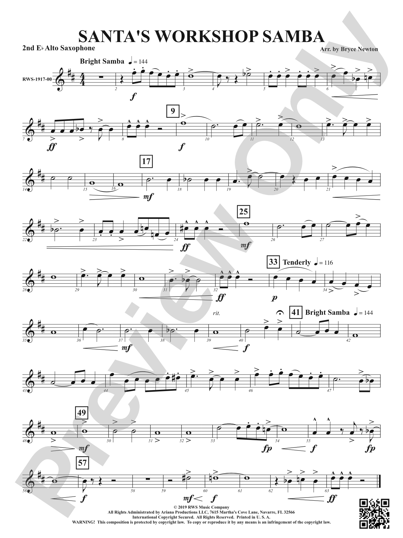 Santa's Workshop Samba: 2nd E-flat Alto Saxophone