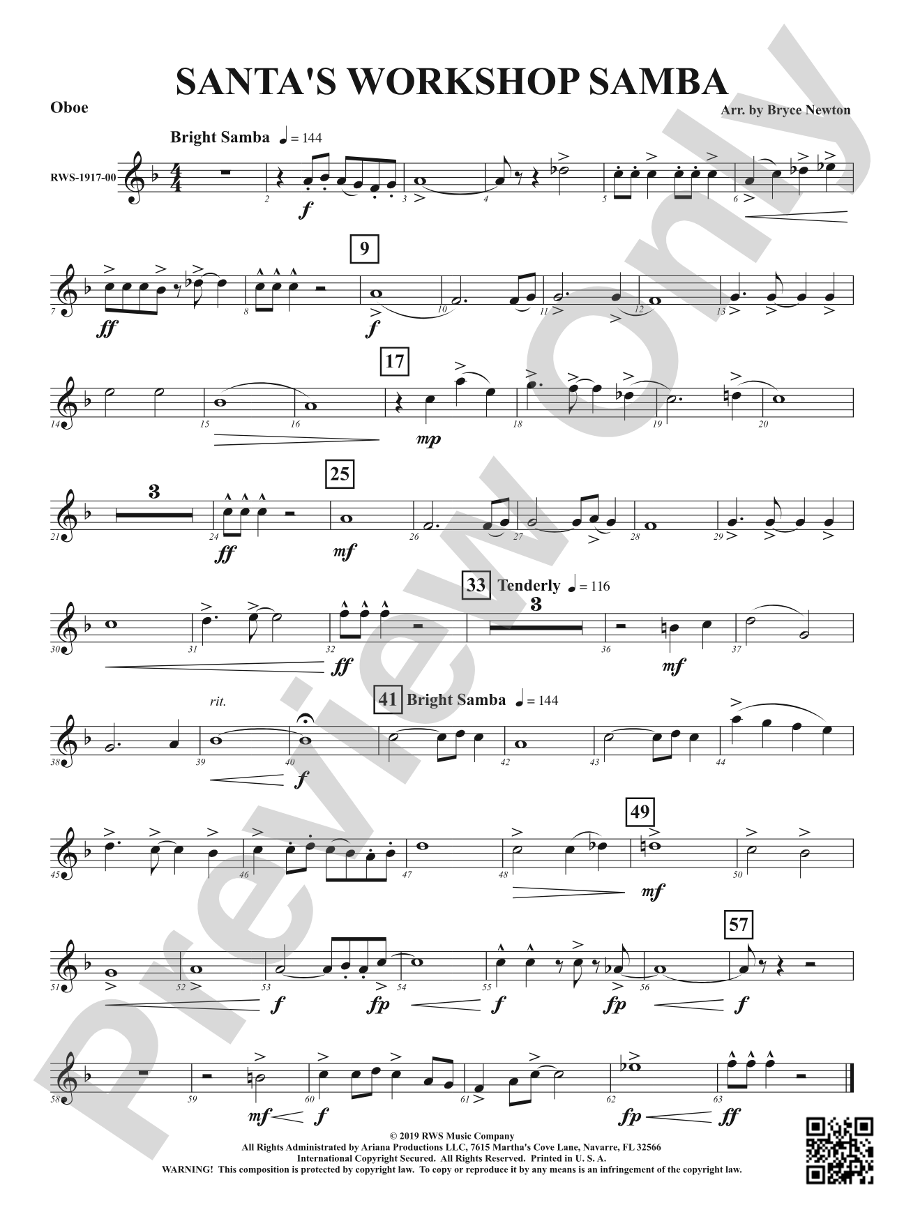 Santa's Workshop Samba: Oboe