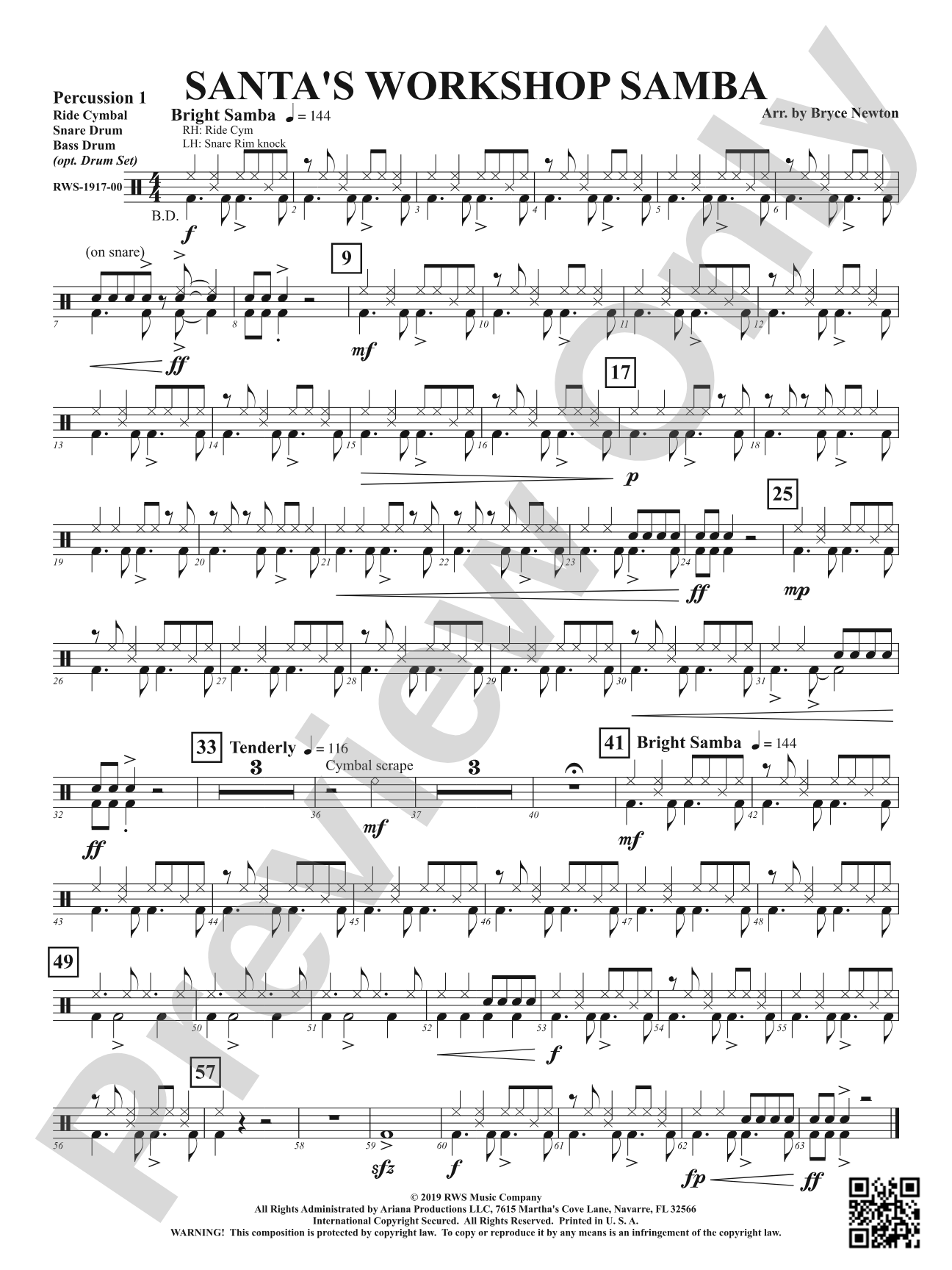 Santa's Workshop Samba: 1st Percussion