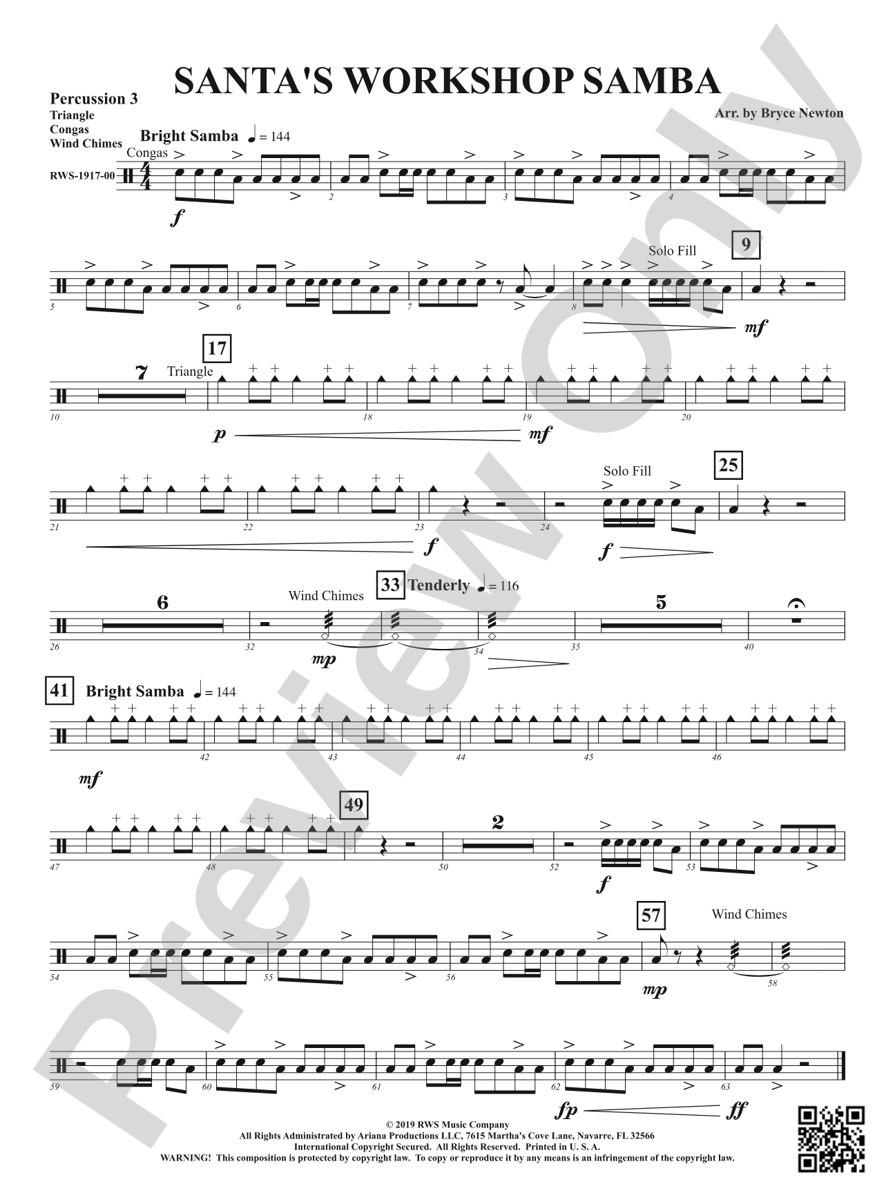 Santa's Workshop Samba: 3rd Percussion