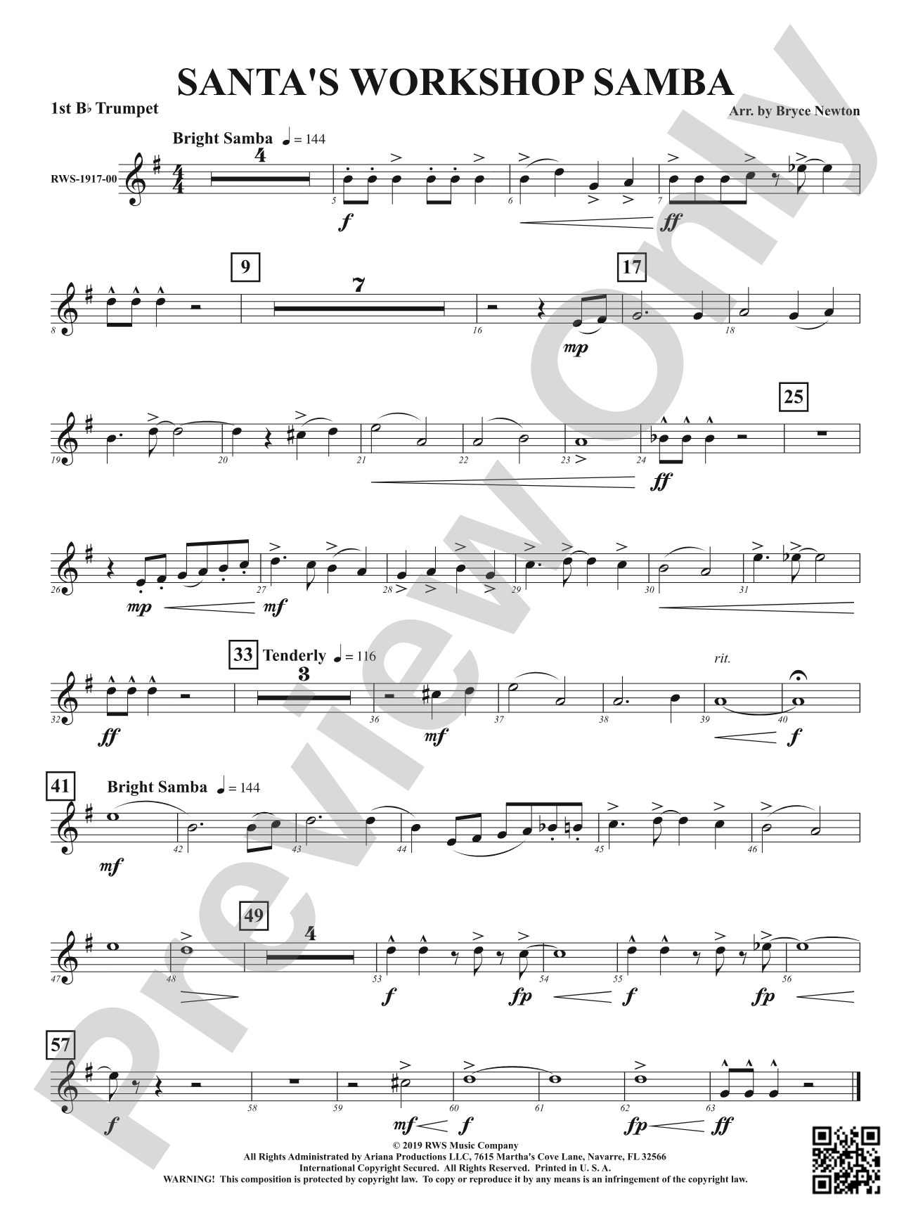 Santa's Workshop Samba: 1st B-flat Trumpet