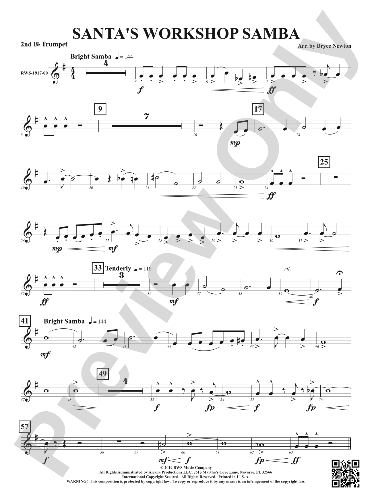 Santa's Workshop Samba: 2nd B-flat Trumpet