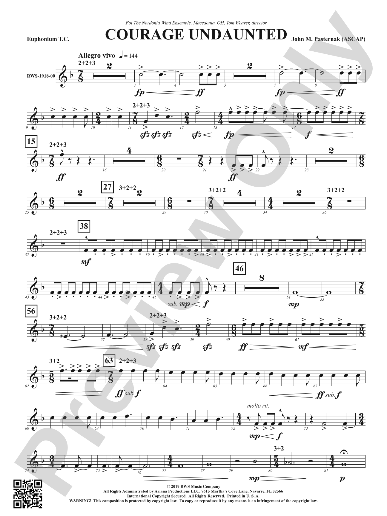 Courage Undaunted: Baritone T.C.