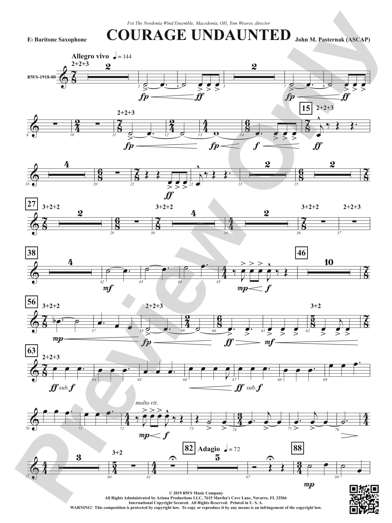Courage Undaunted: E-flat Baritone Saxophone