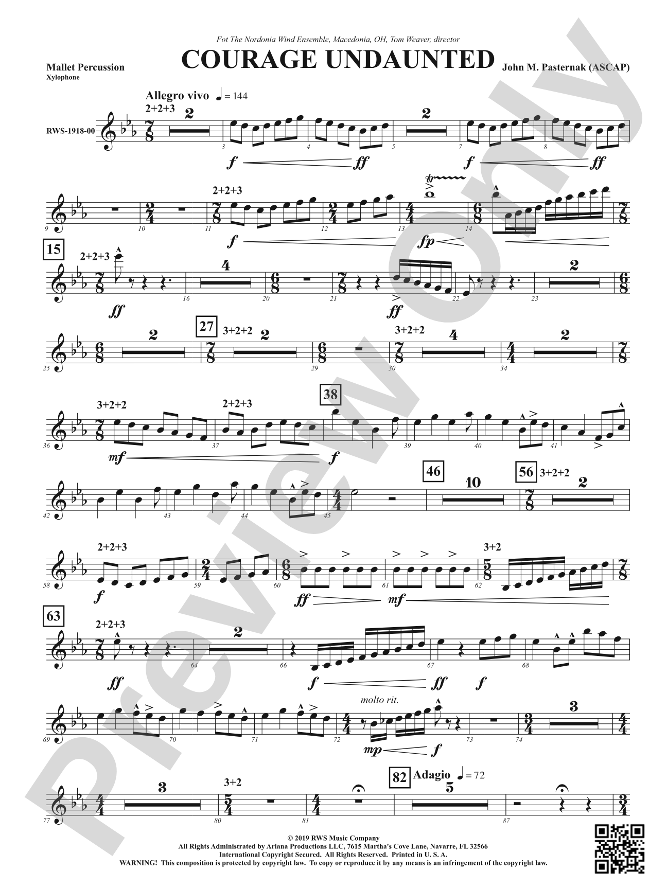 Courage Undaunted: 1st Mallet Percussion