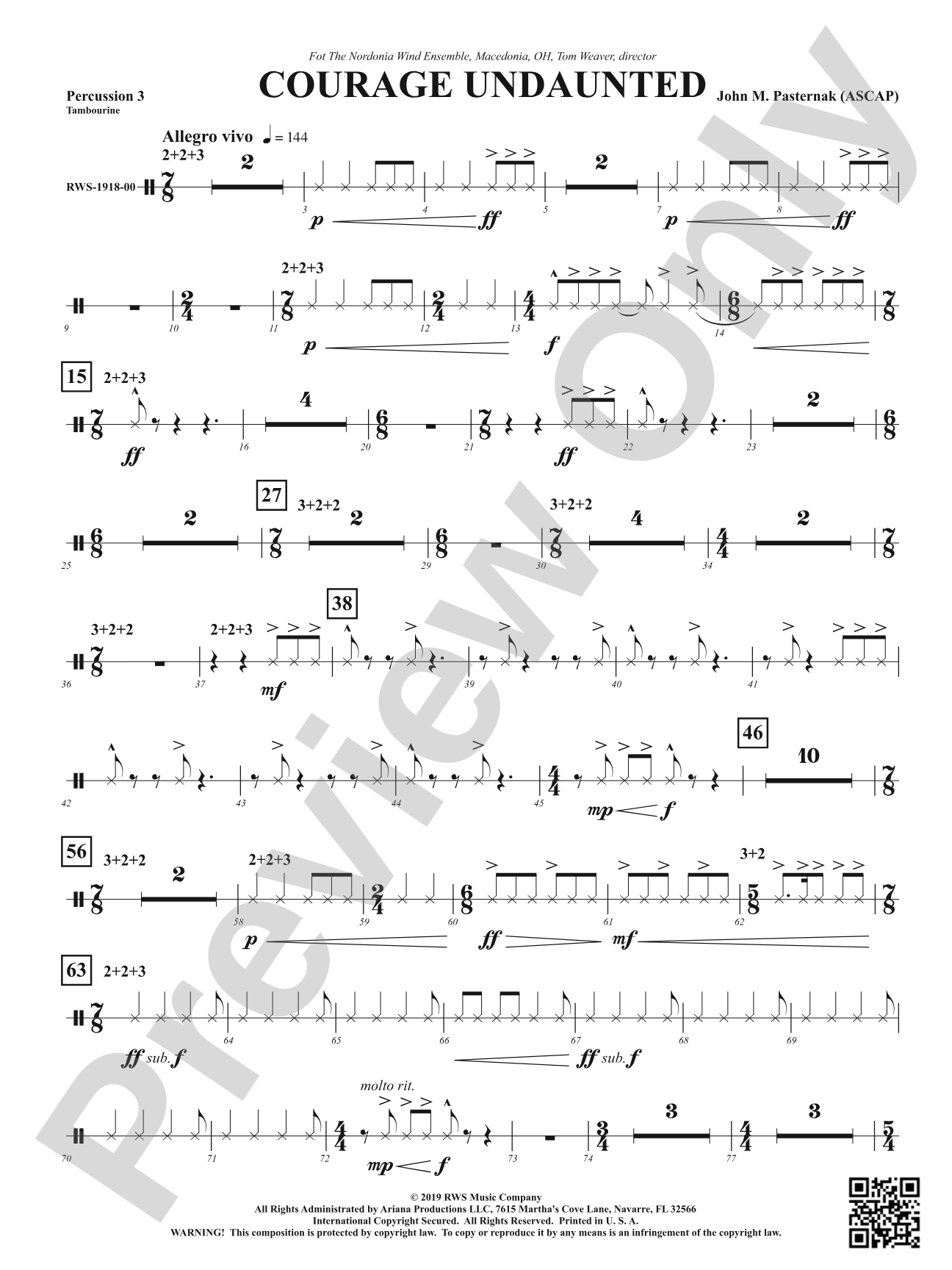 Courage Undaunted: 3rd Percussion