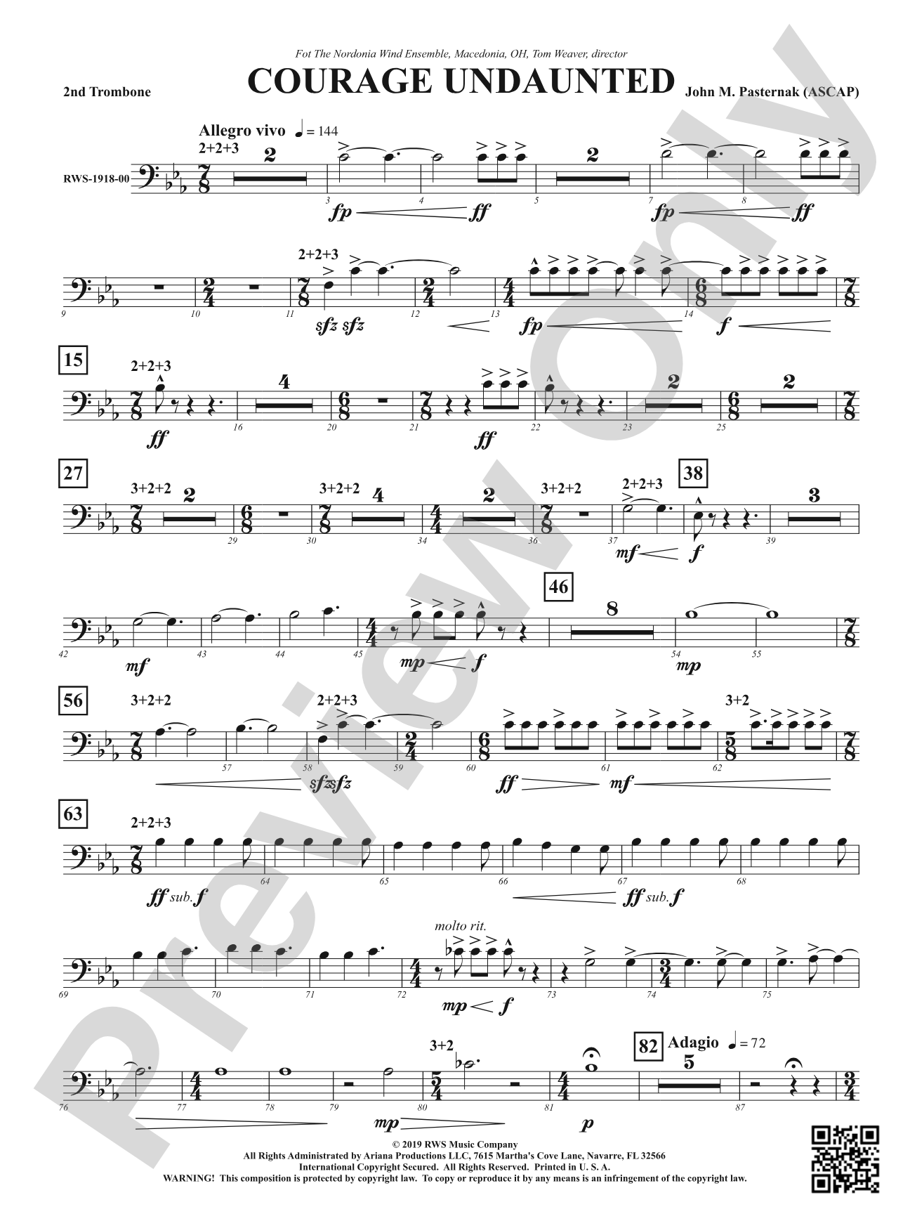 Courage Undaunted: 2nd Trombone