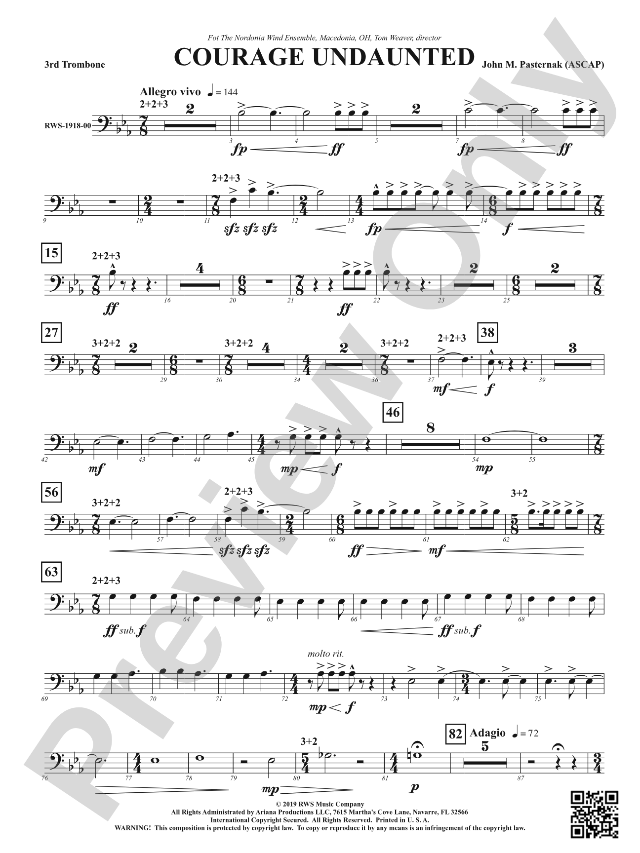 Courage Undaunted: 3rd Trombone