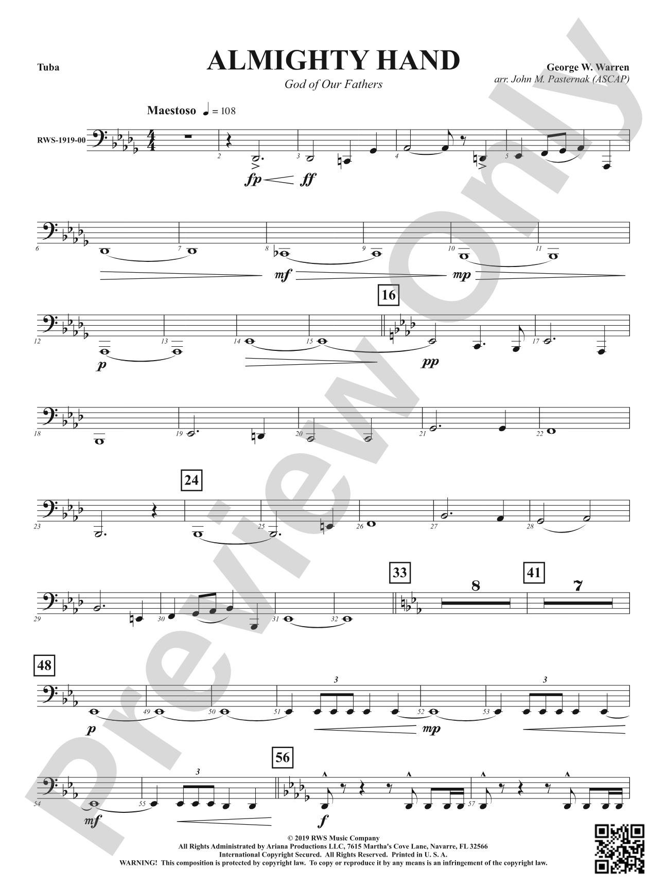 Almighty Hand - God of Our Fathers: Tuba