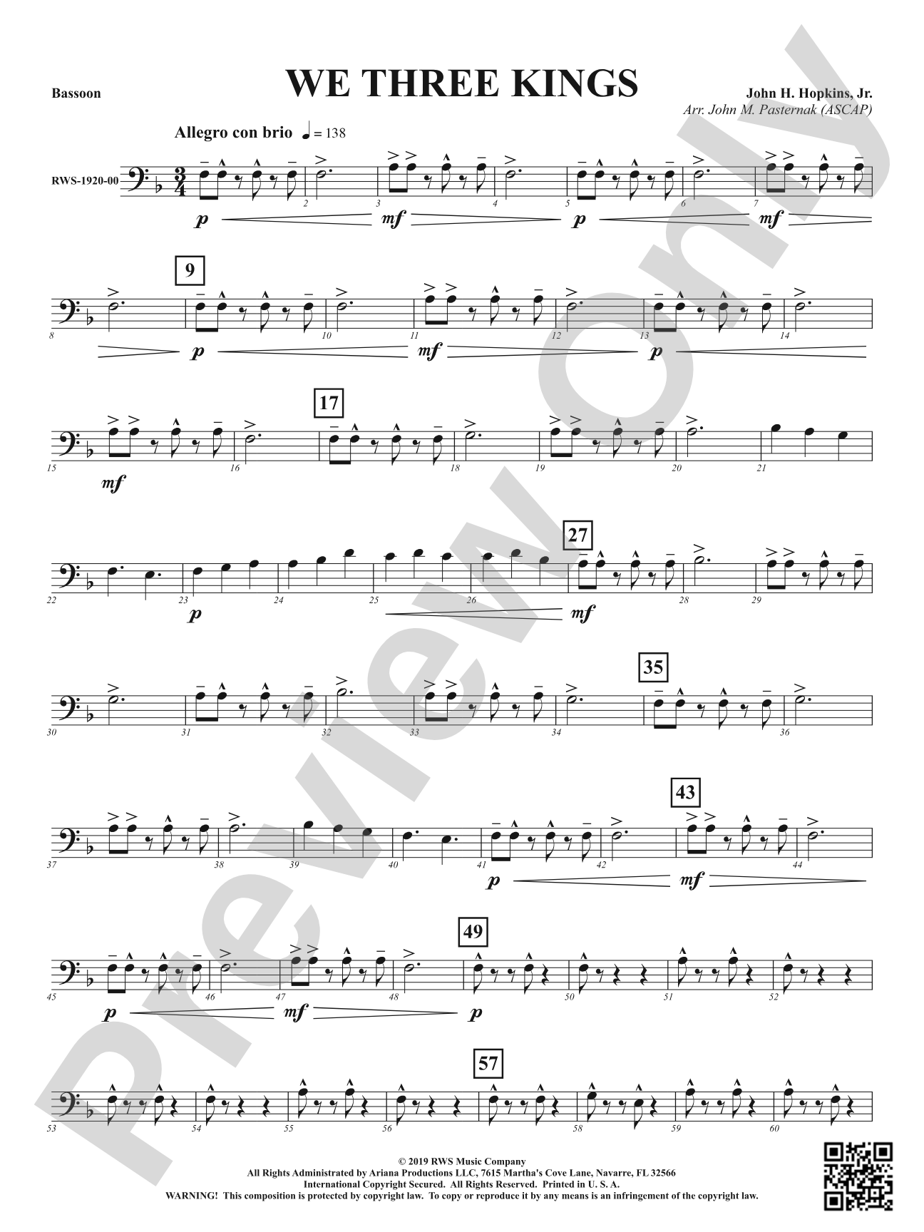 We Three Kings: Bassoon