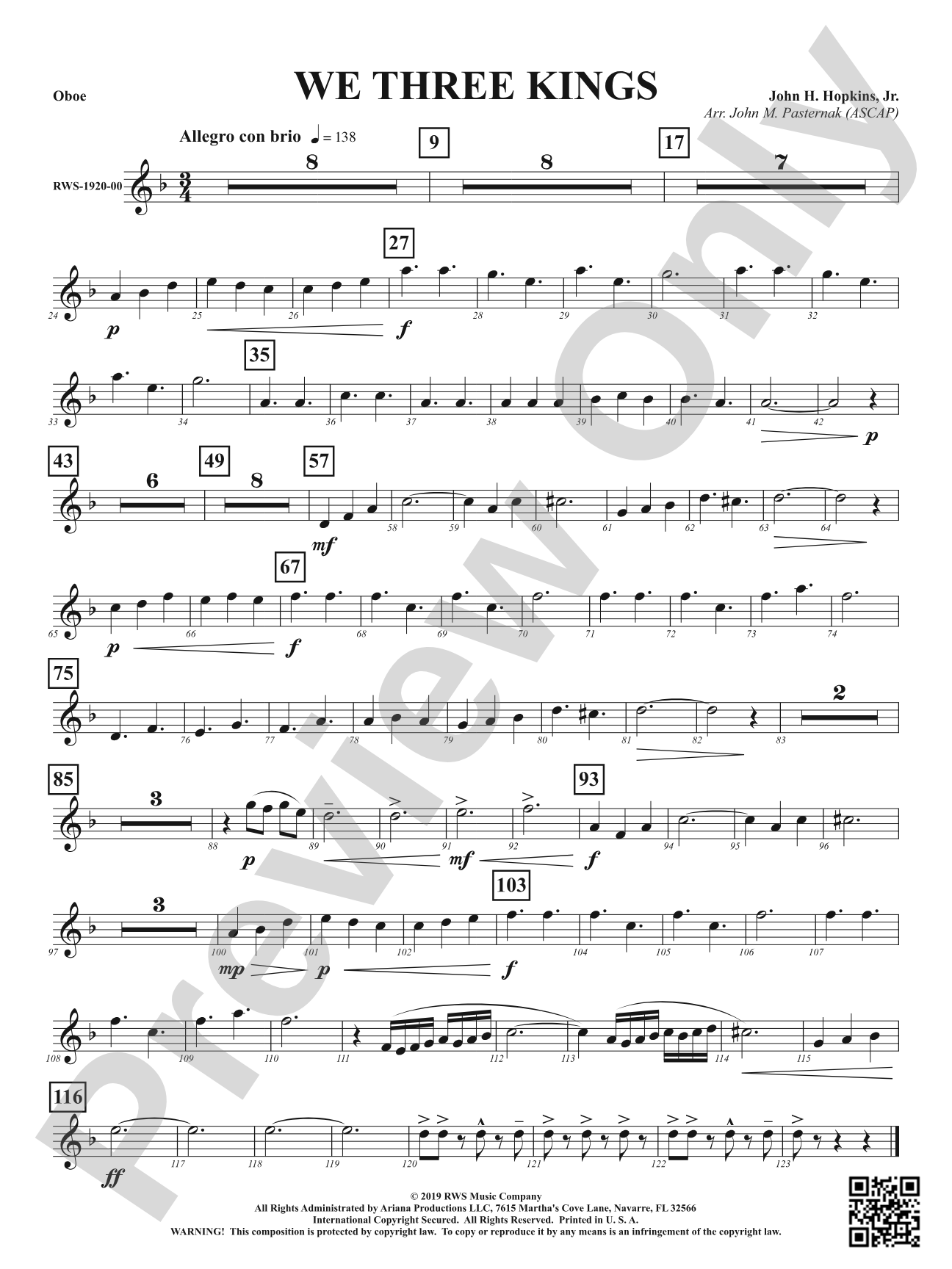 We Three Kings: Oboe